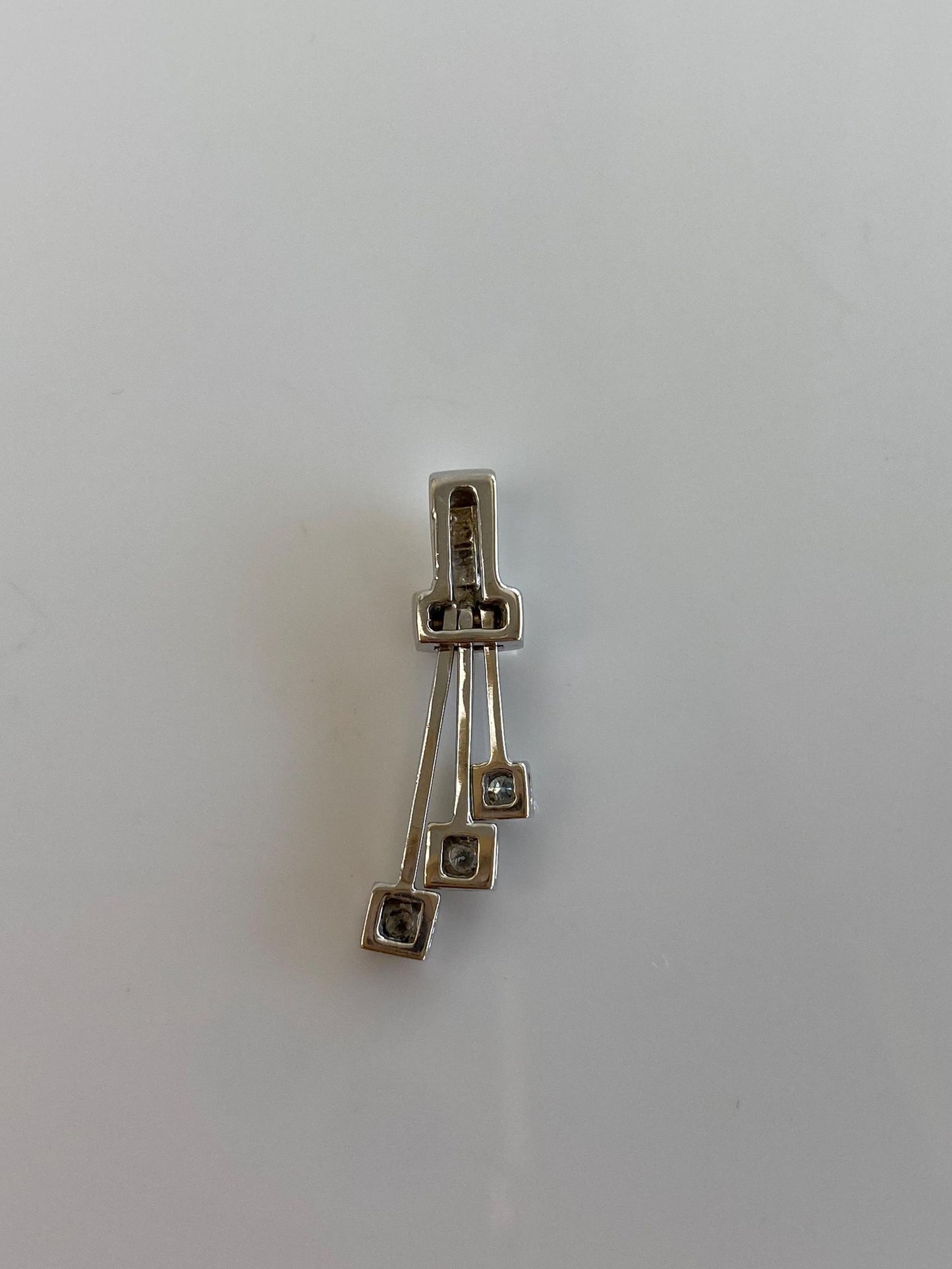 Vintage Solid 10k White Gold Diamond Charm