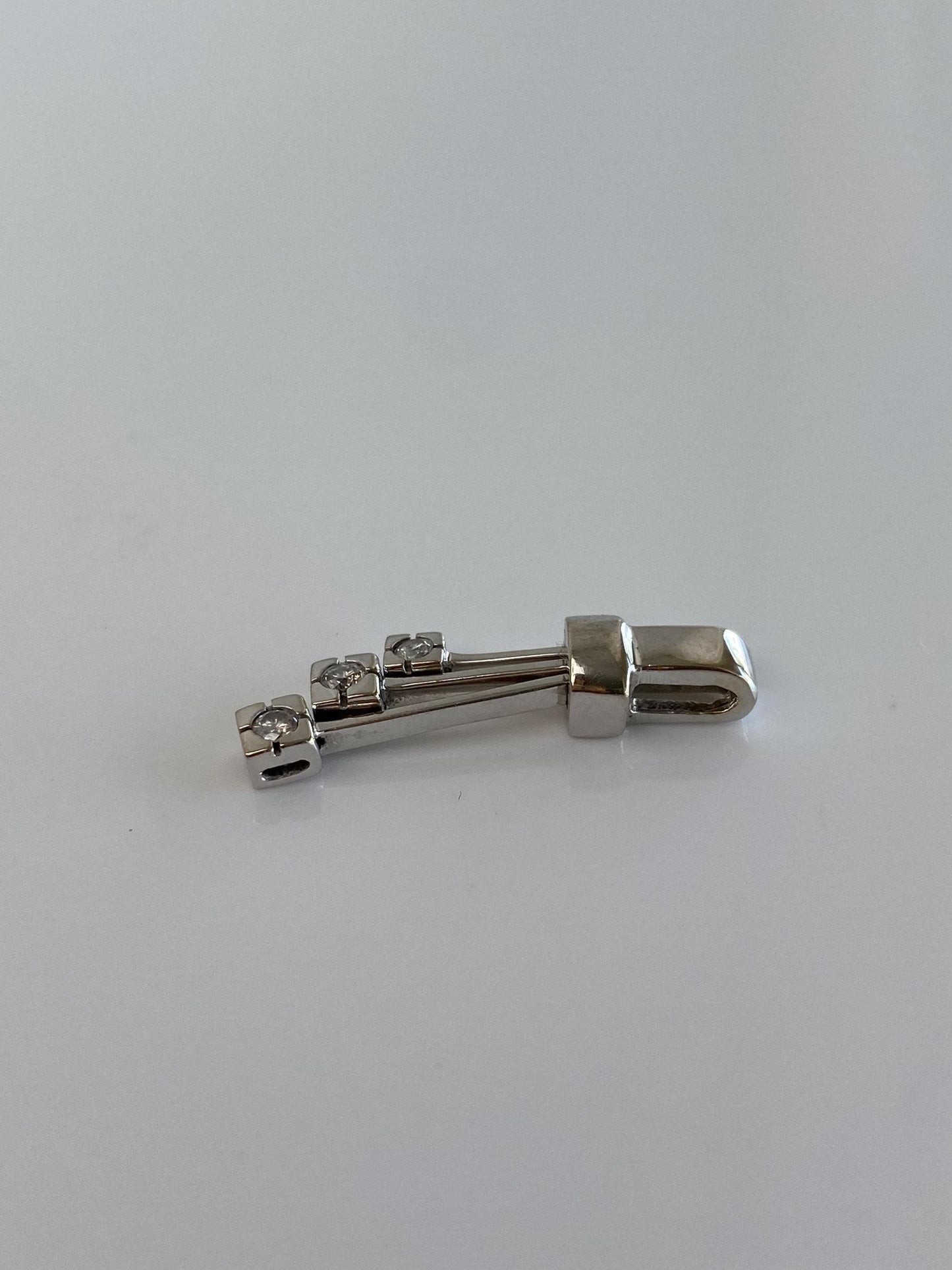 Vintage Solid 10k White Gold Diamond Charm