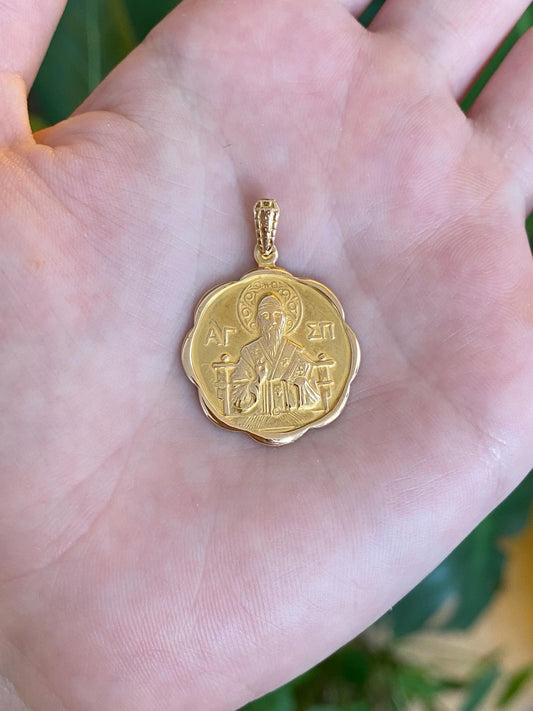 Solid 18k Yellow Gold Religious Charm