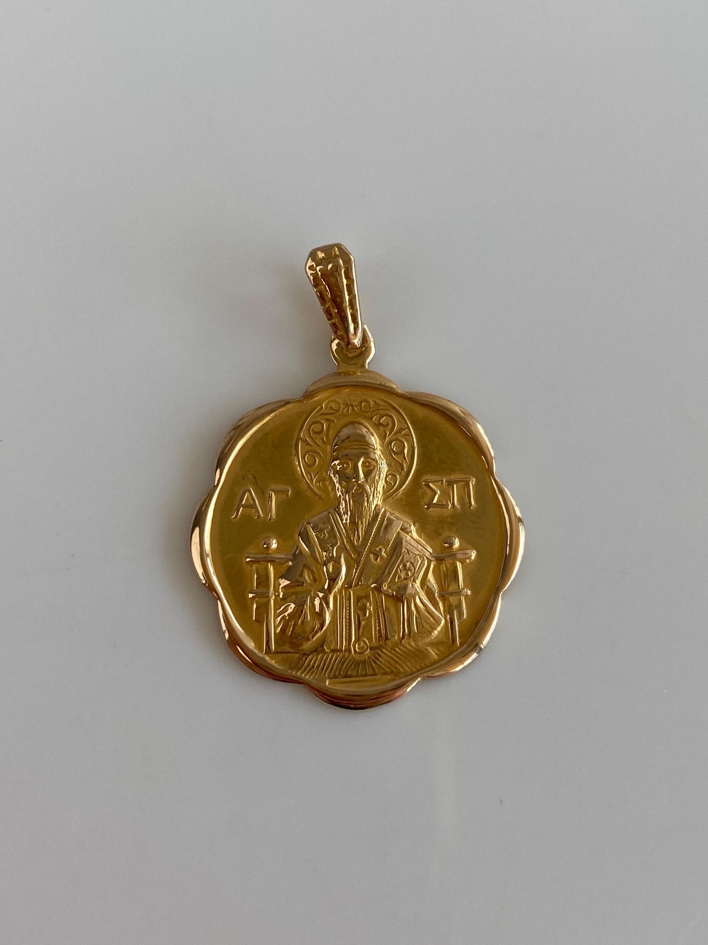 Solid 18k Yellow Gold Religious Charm