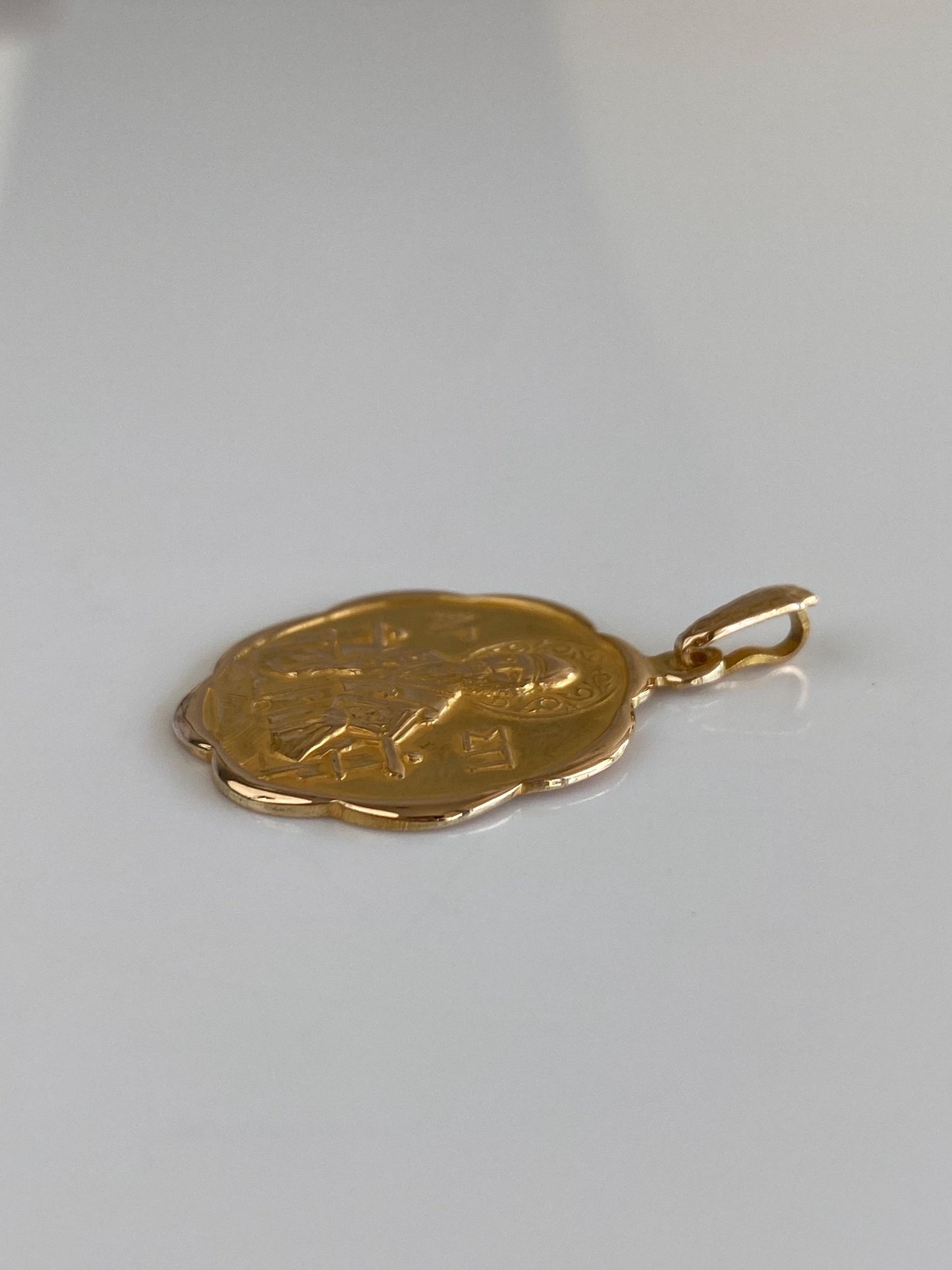 Solid 18k Yellow Gold Religious Charm