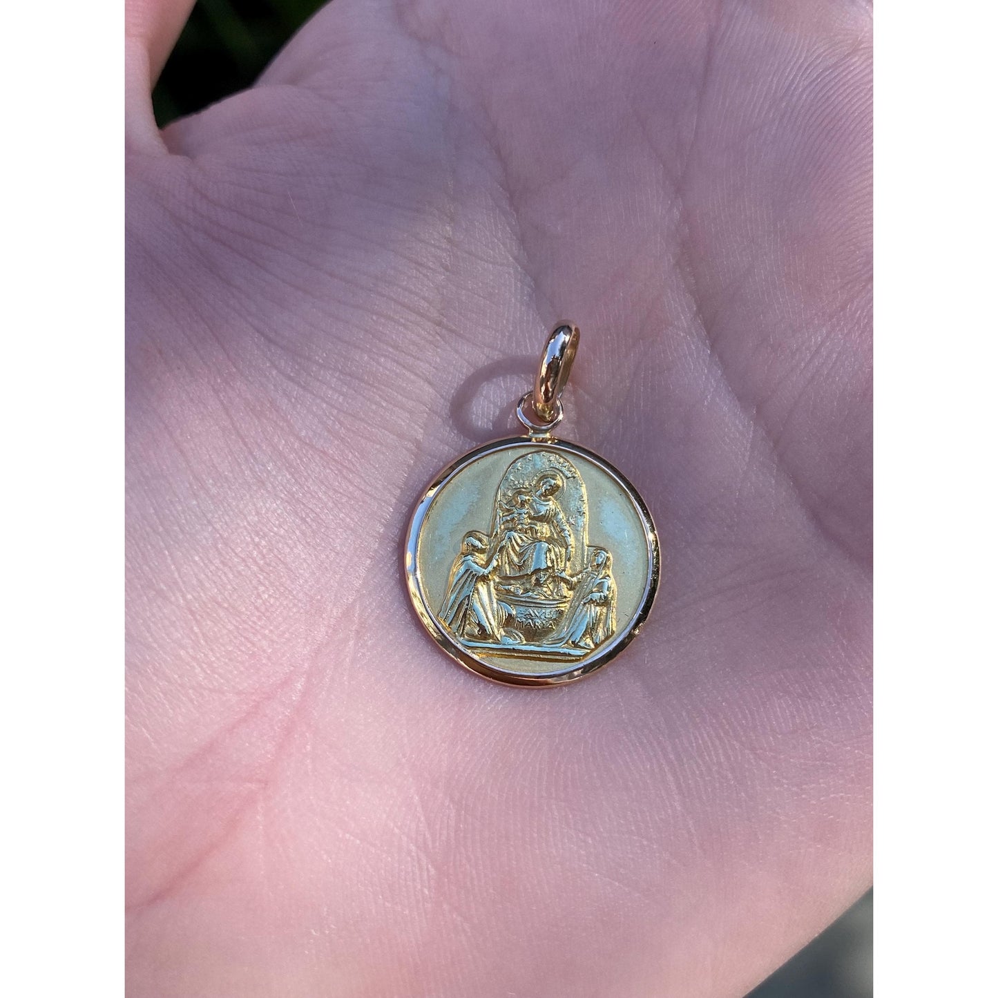 Solid 18k Yellow Gold Religious Charm