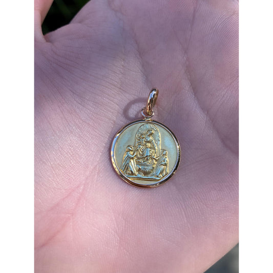 Solid 18k Yellow Gold Religious Charm