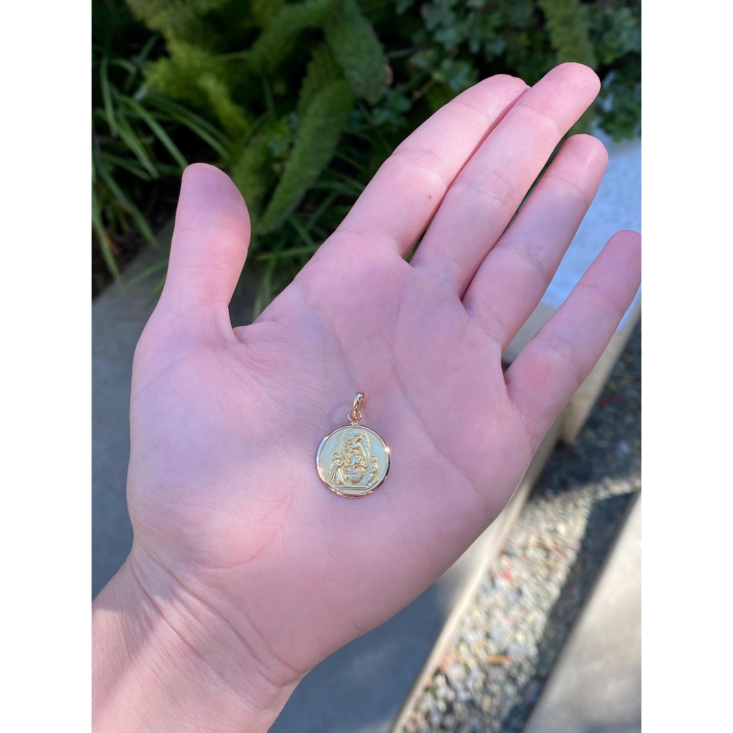 Solid 18k Yellow Gold Religious Charm