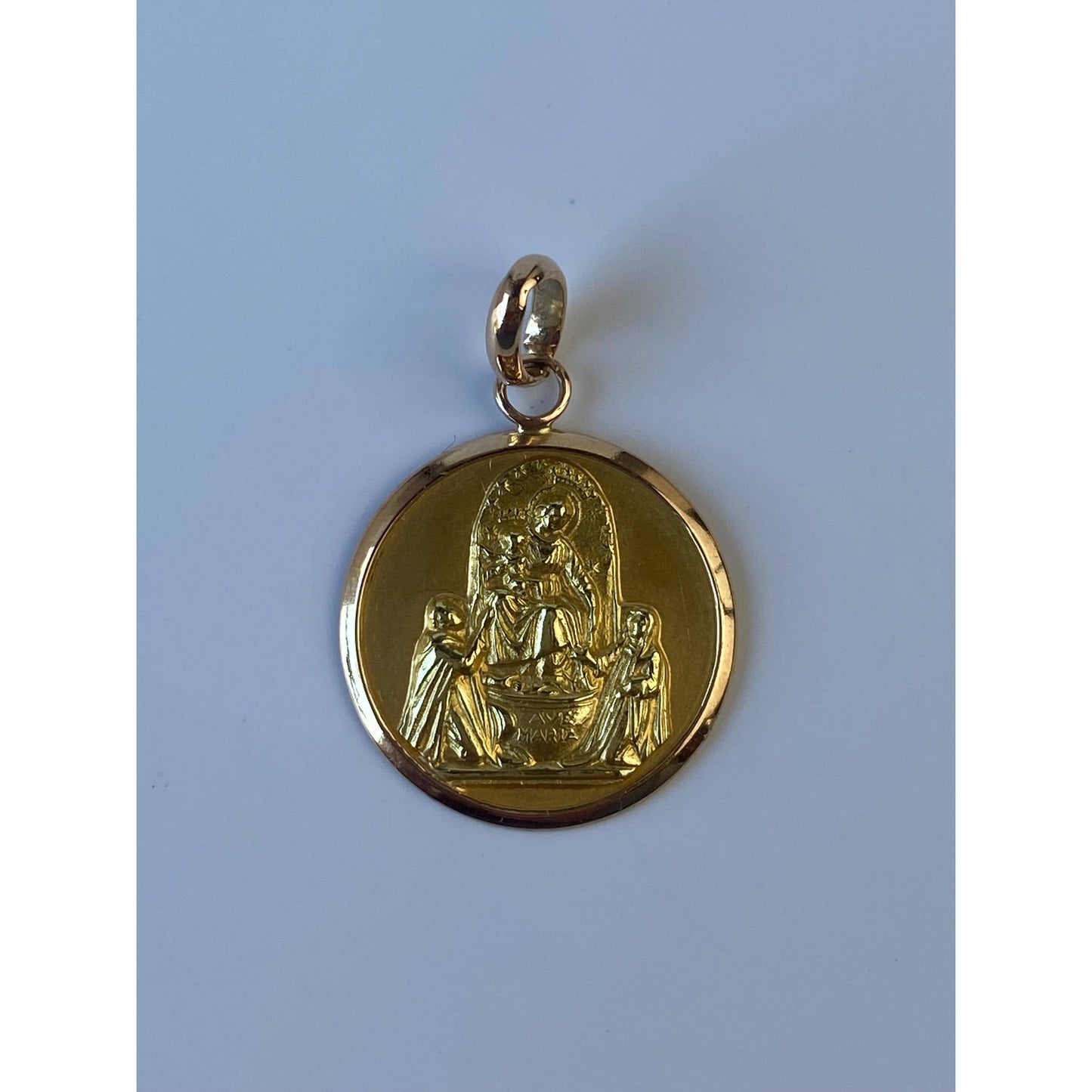 Solid 18k Yellow Gold Religious Charm