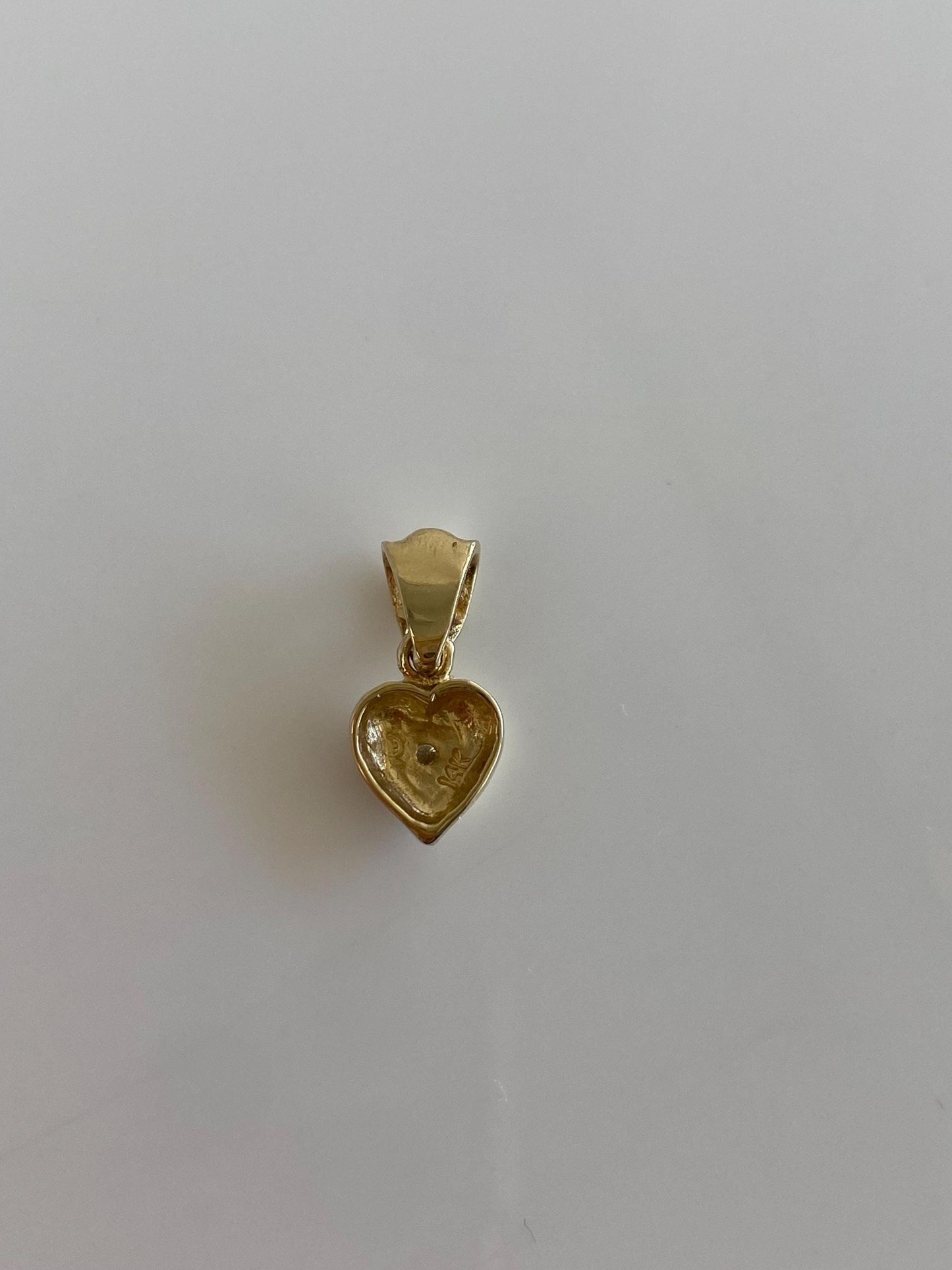 Vintage Solid 14k Yellow Gold Diamond Heart Charm