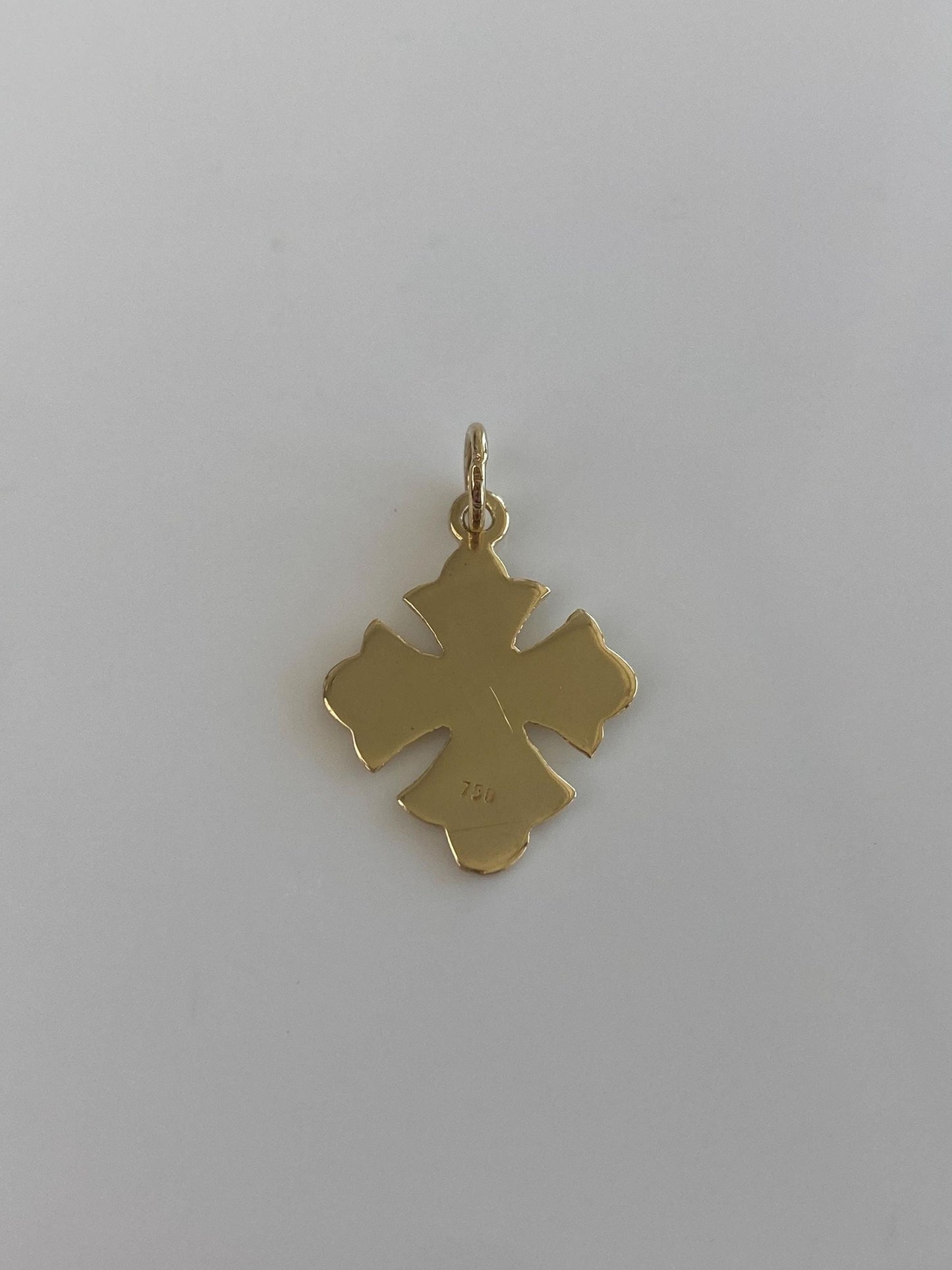 Vintage Solid 18k Yellow Gold Initial 'S' Gothic Cross Charm