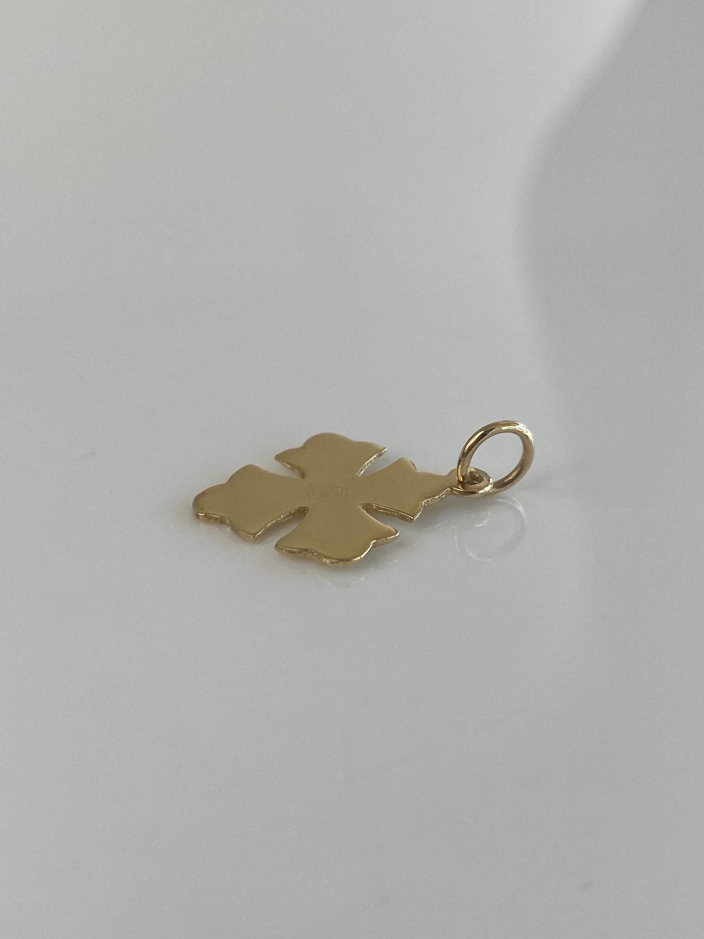 Vintage Solid 18k Yellow Gold Initial 'S' Gothic Cross Charm