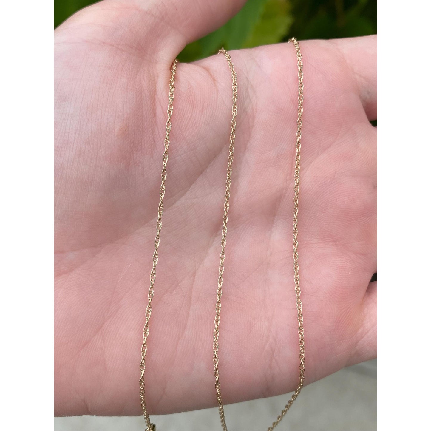Vintage Solid 10k Yellow Gold Dainty Chain Necklace - 18 inches