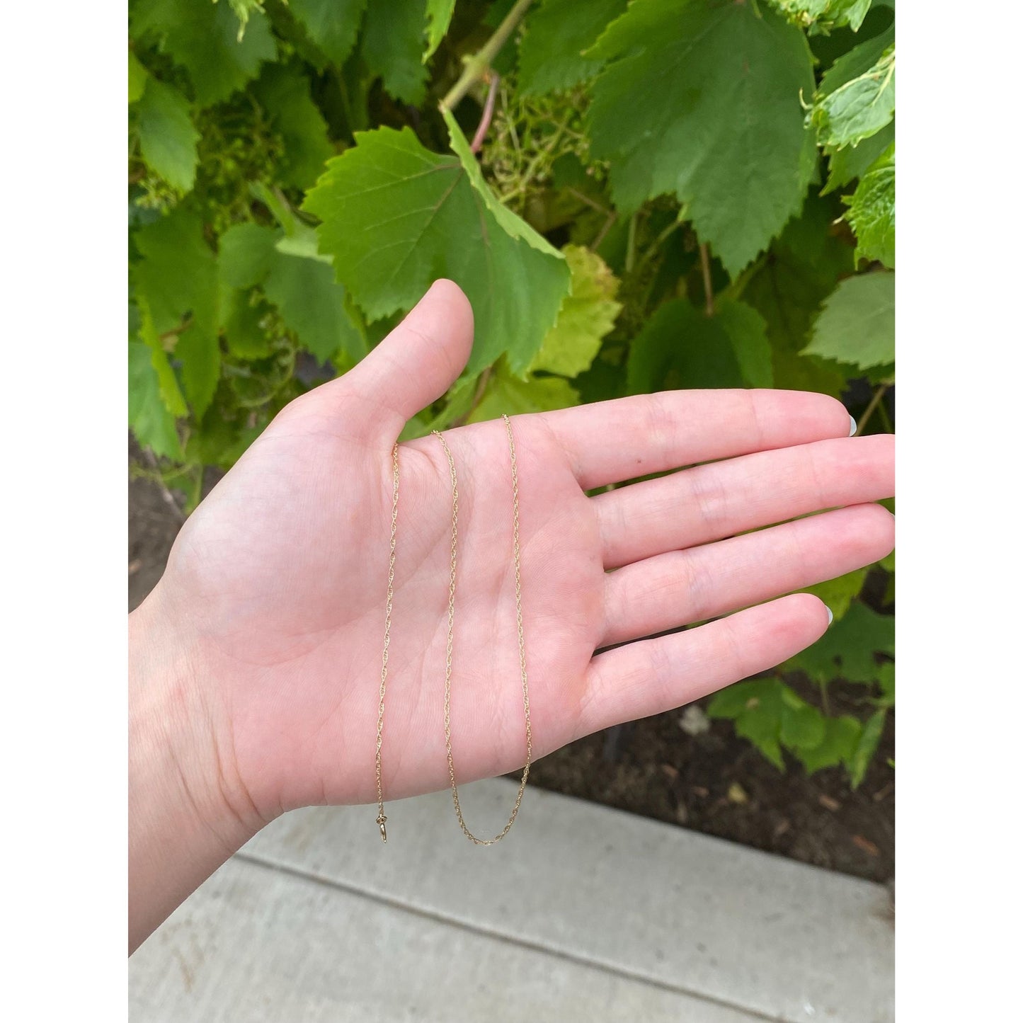 Vintage Solid 10k Yellow Gold Dainty Chain Necklace - 18 inches