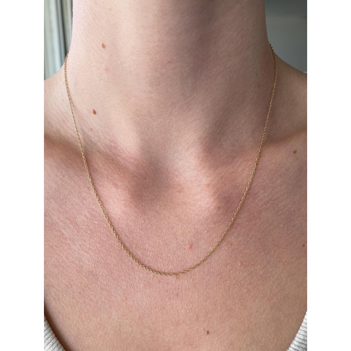 Vintage Solid 10k Yellow Gold Dainty Chain Necklace - 18 inches