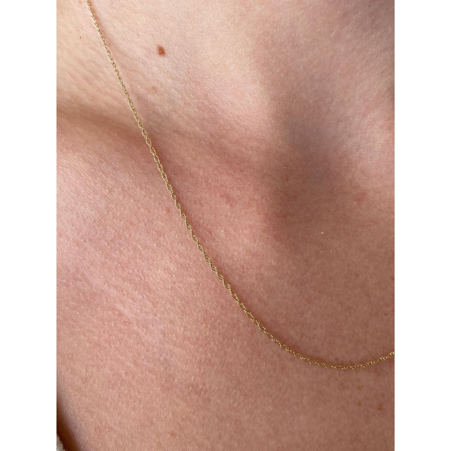 Vintage Solid 10k Yellow Gold Dainty Chain Necklace - 18 inches