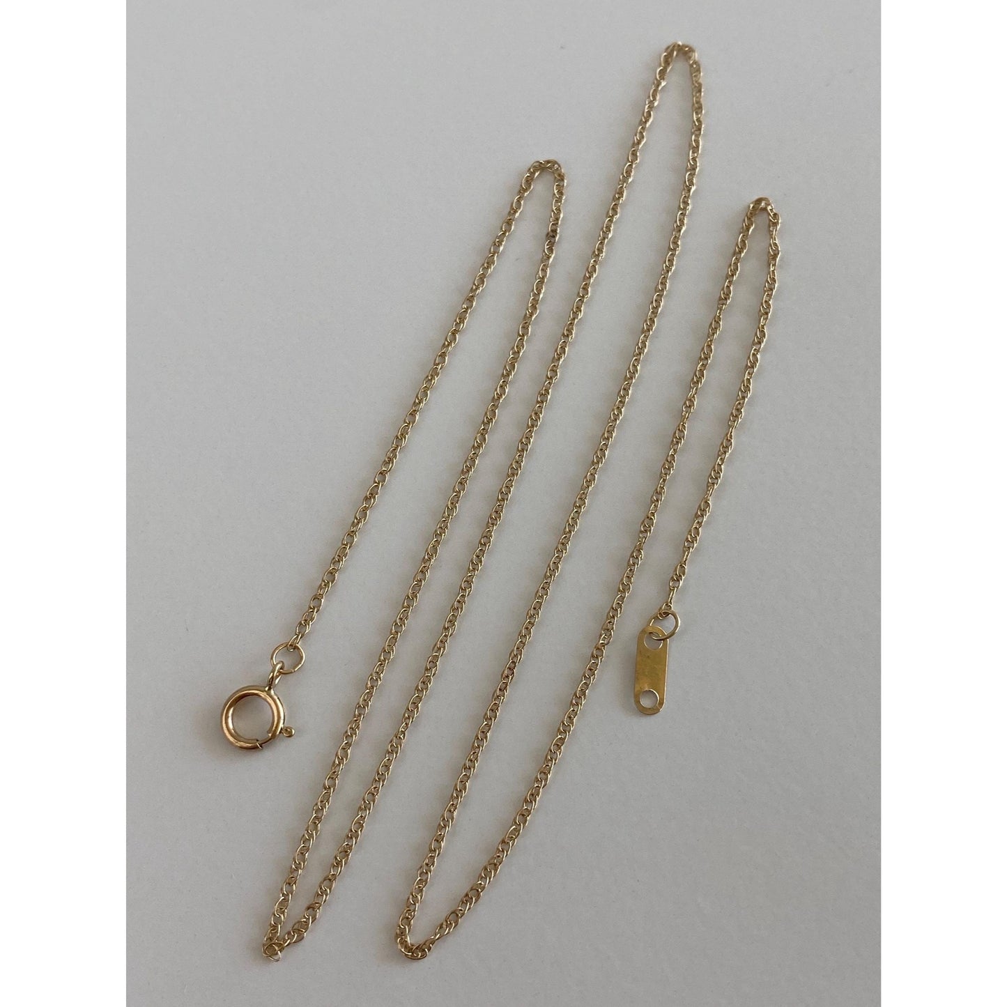 Vintage Solid 10k Yellow Gold Dainty Chain Necklace - 18 inches