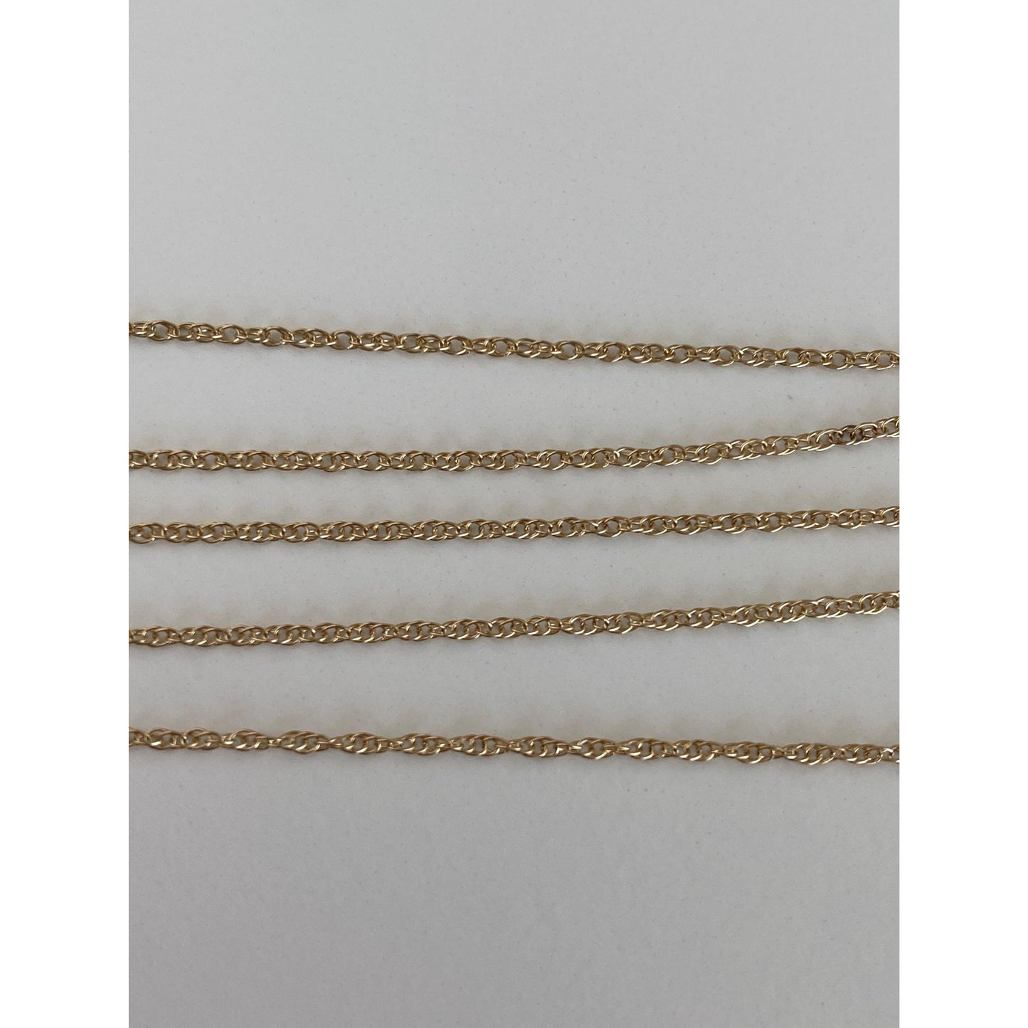 Vintage Solid 10k Yellow Gold Dainty Chain Necklace - 18 inches