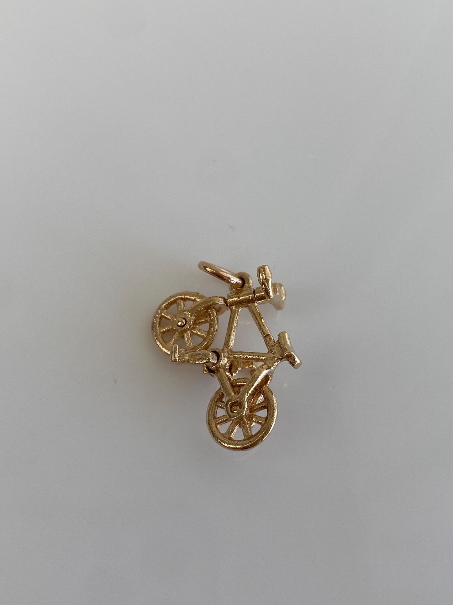 Vintage Solid 14k Yellow Gold Articulated Bicycle Charm