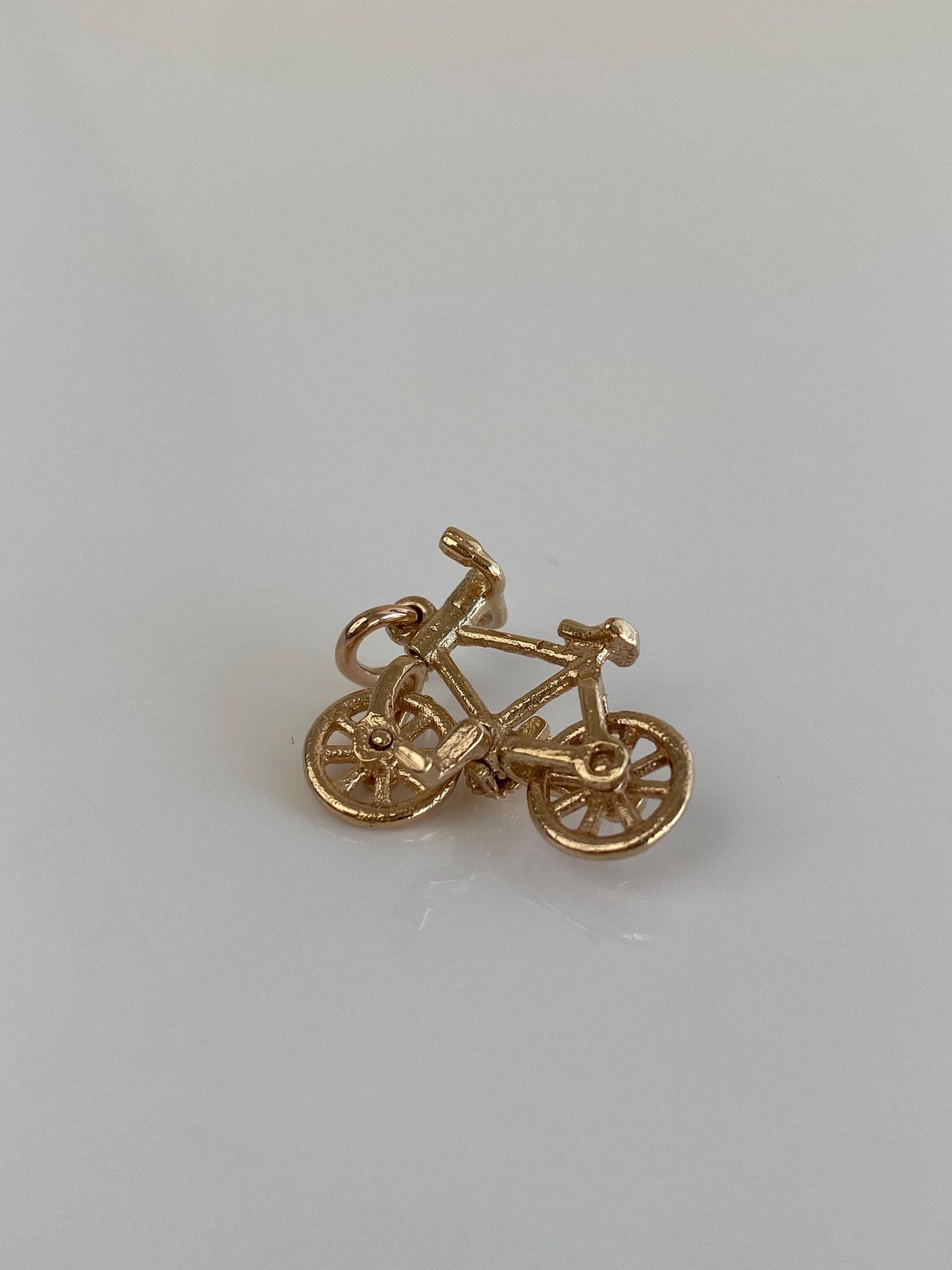 Vintage Solid 14k Yellow Gold Articulated Bicycle Charm