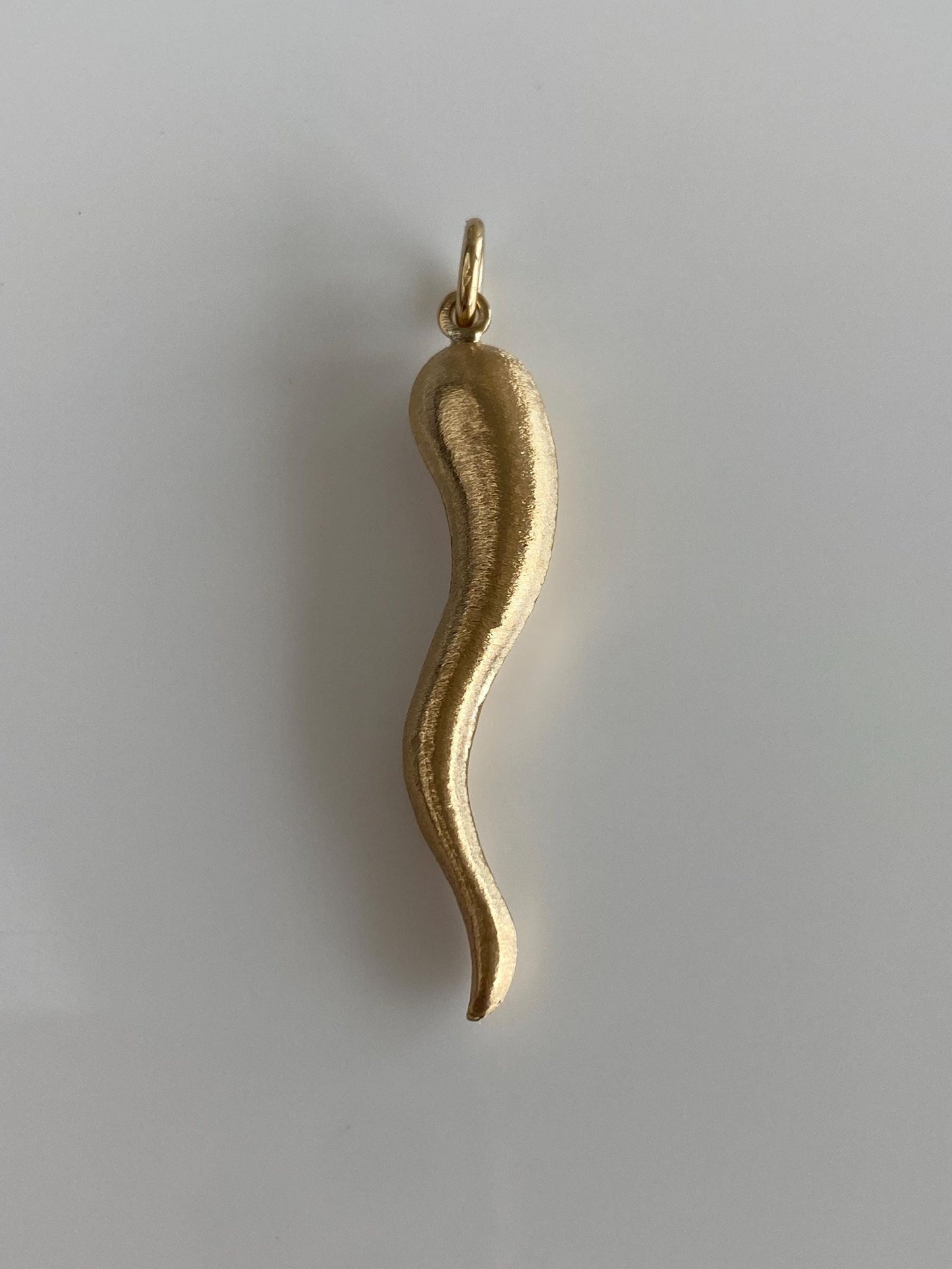 Vintage 14k Yellow Gold Textured Italian Horn Charm