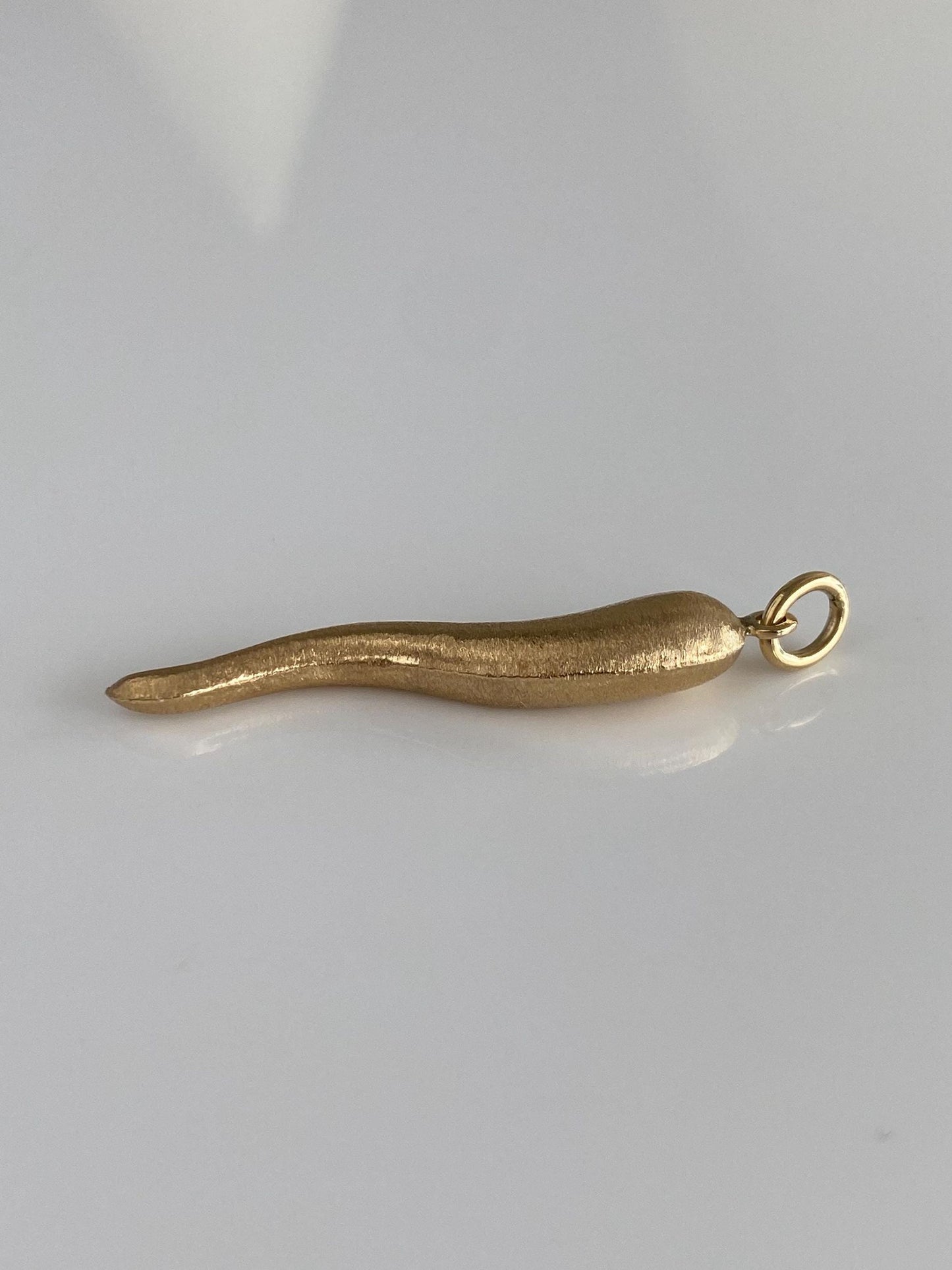 Vintage 14k Yellow Gold Textured Italian Horn Charm