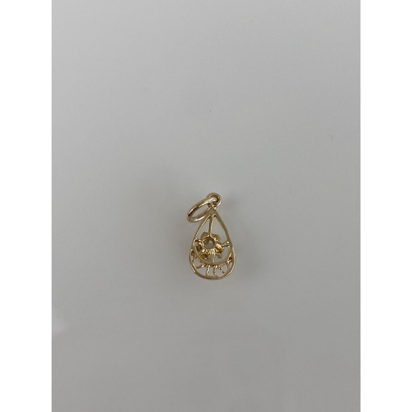 Solid 14k Yellow Gold Opal Charm