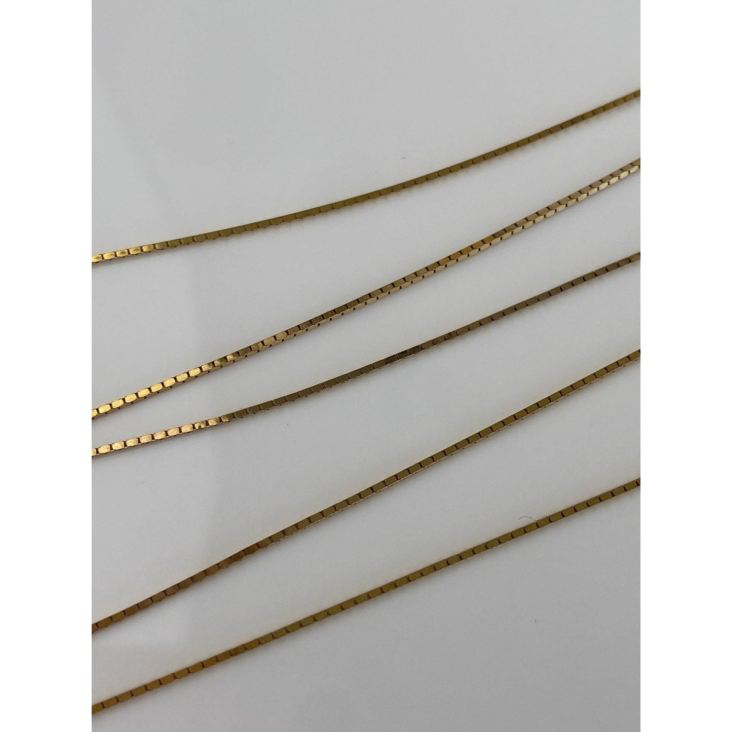 Vintage Solid 14k Yellow Gold Long Box Chain Necklace - 23.25 inches