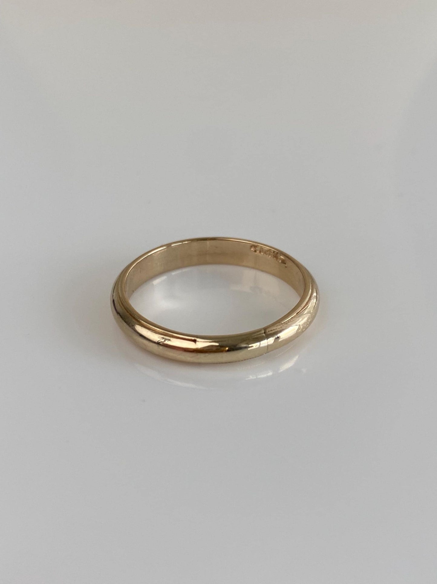Vintage Solid 14k Yellow Gold Miligrain Ring Band - Size 8.25