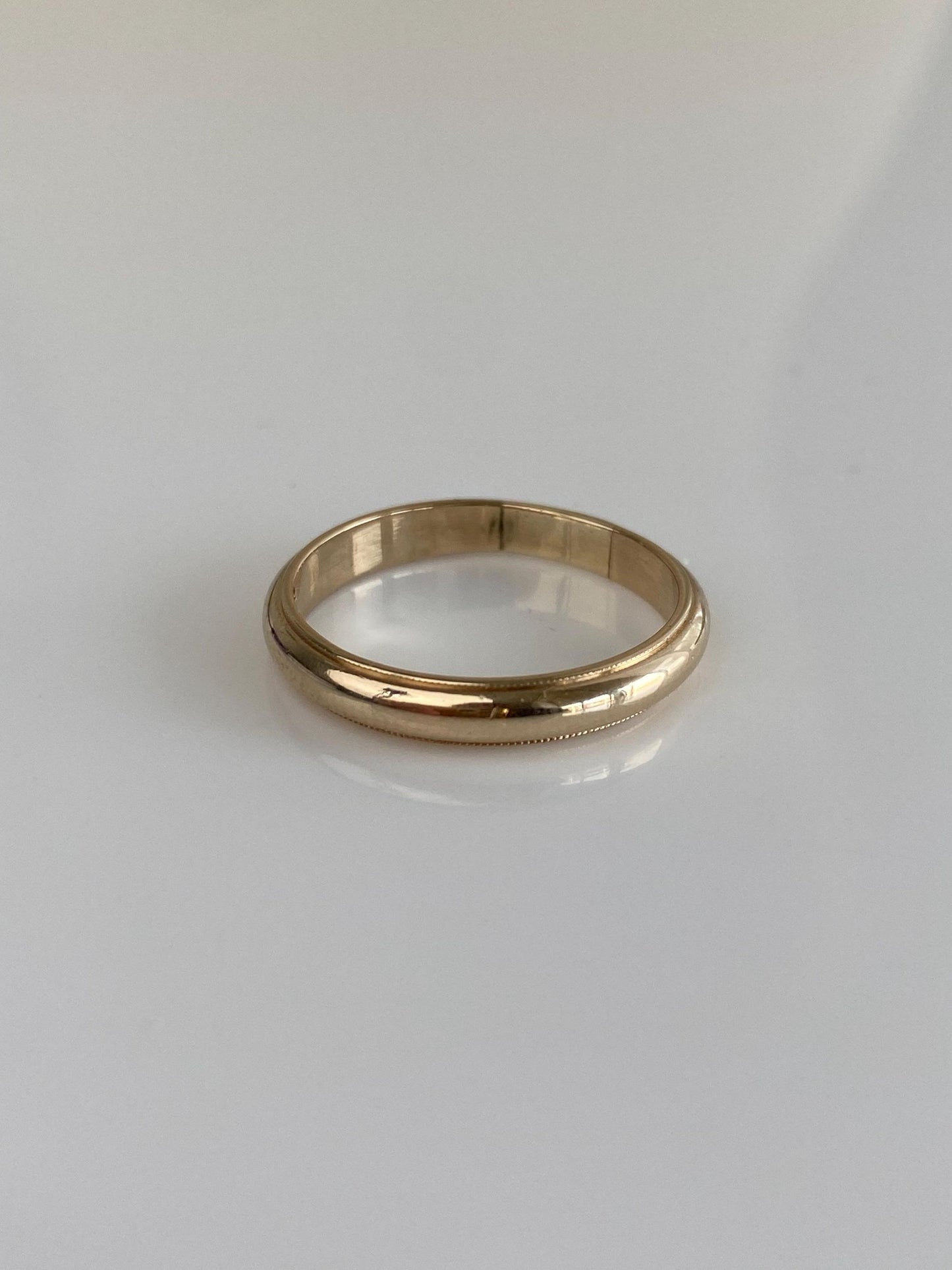 Vintage Solid 14k Yellow Gold Miligrain Ring Band - Size 8.25