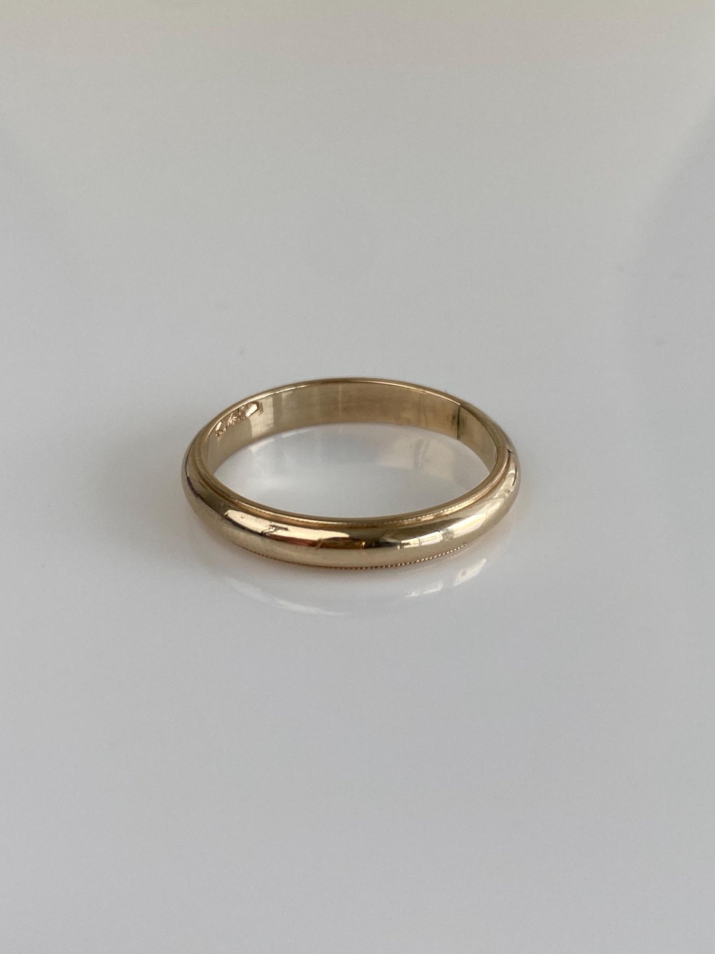 Vintage Solid 14k Yellow Gold Miligrain Ring Band - Size 8.25