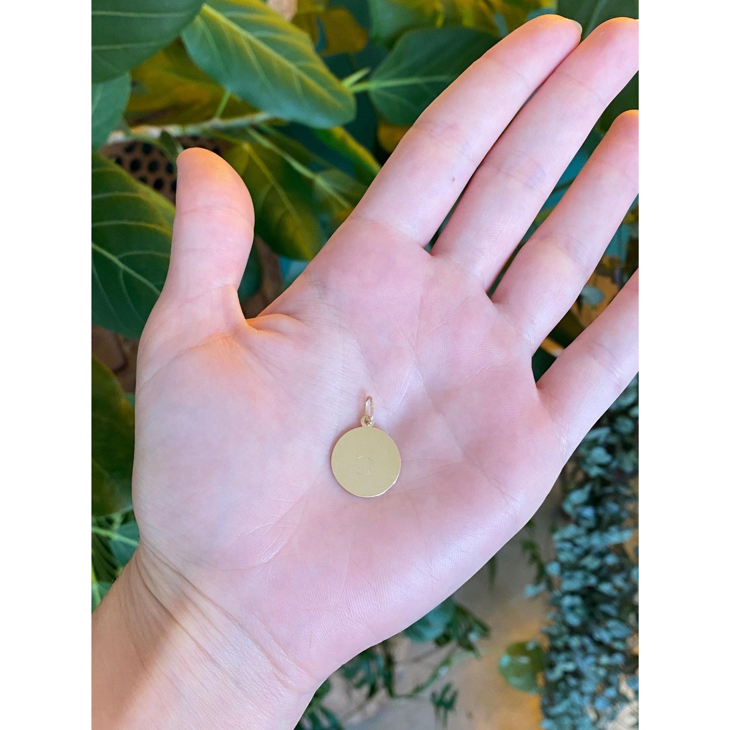 Vintage Solid 14k Yellow Gold No. 5 Disc Charm