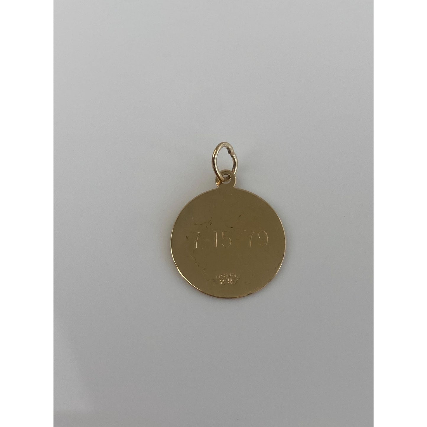 Vintage Solid 14k Yellow Gold No. 5 Disc Charm