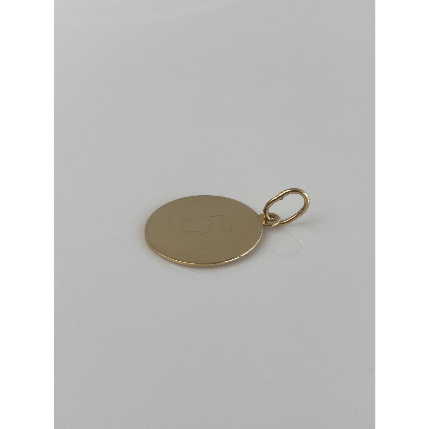 Vintage Solid 14k Yellow Gold No. 5 Disc Charm
