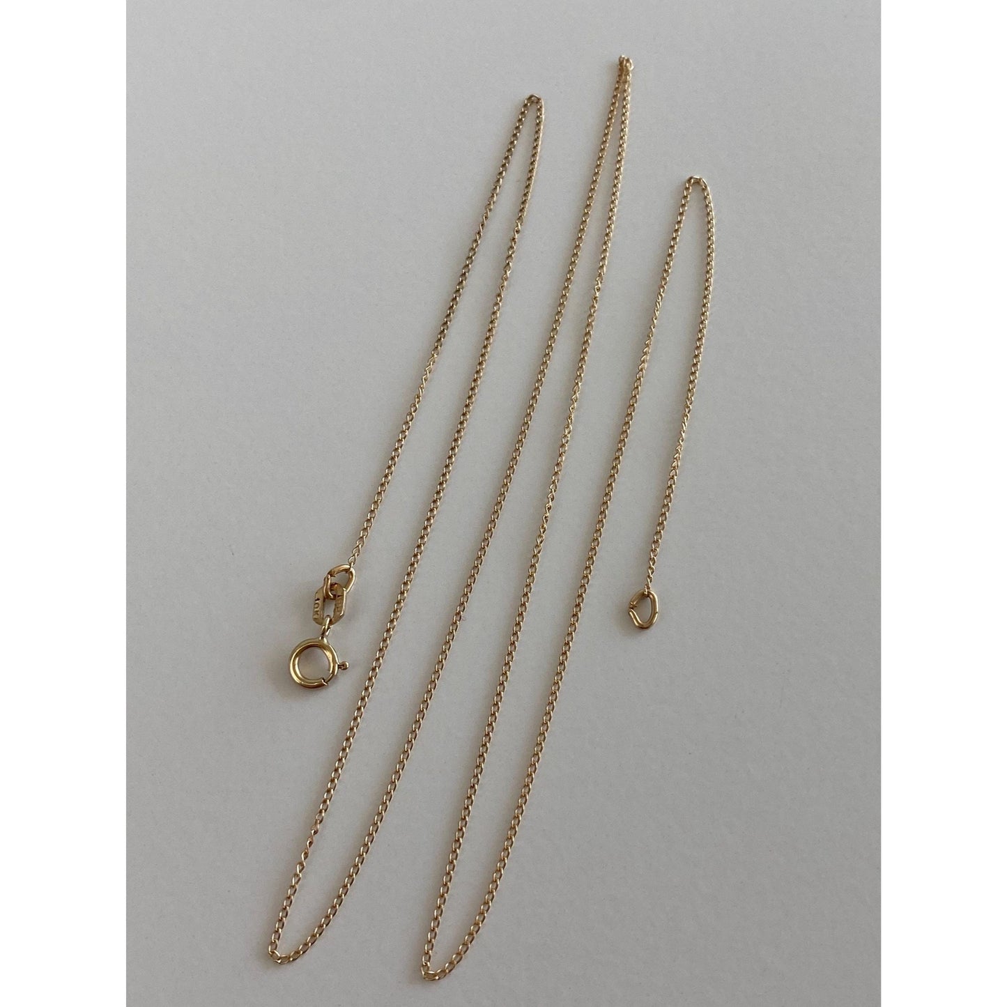 Vintage Solid 10k Yellow Gold Dainty Curb Chain Necklace - 18 inches