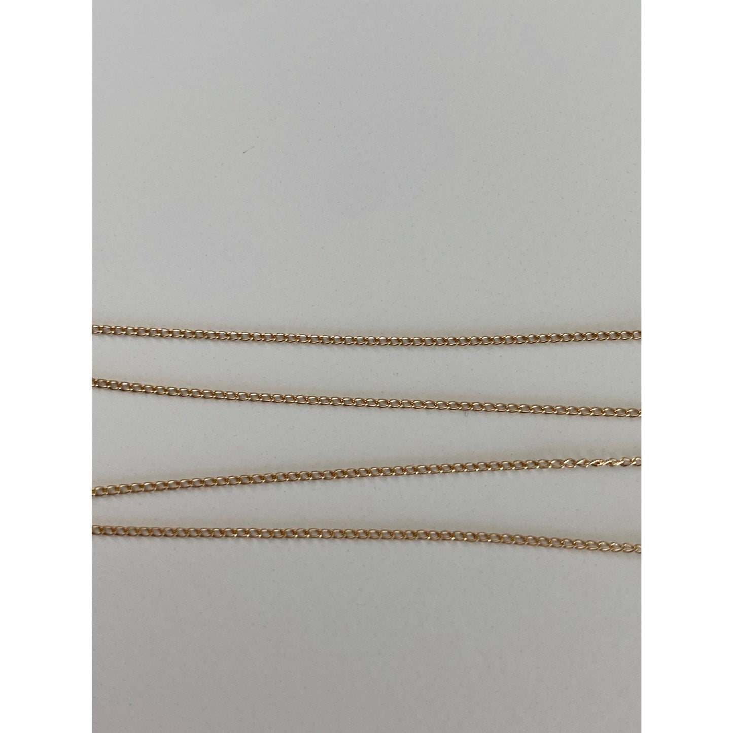 Vintage Solid 10k Yellow Gold Dainty Curb Chain Necklace - 18 inches