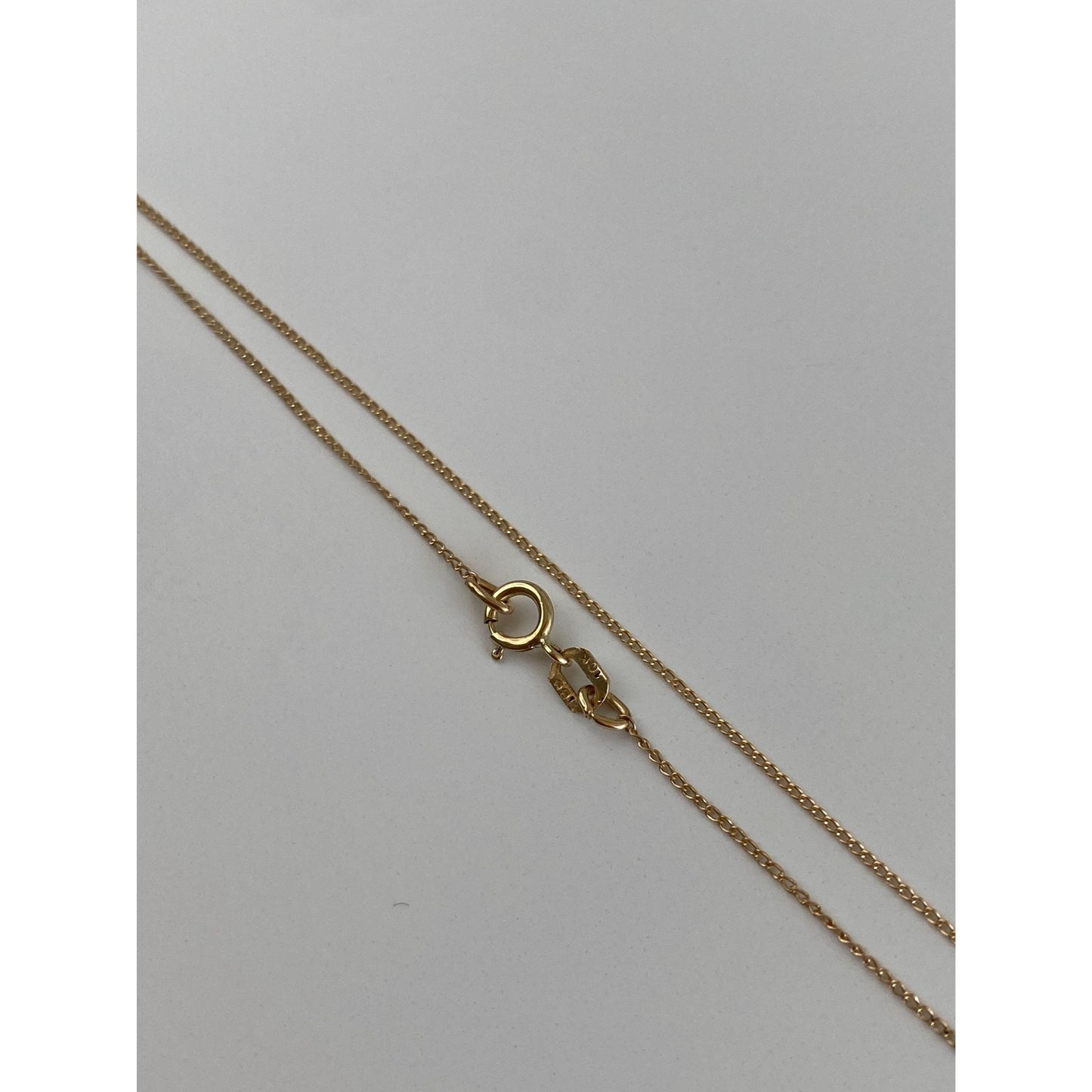 Vintage Solid 10k Yellow Gold Dainty Curb Chain Necklace - 18 inches