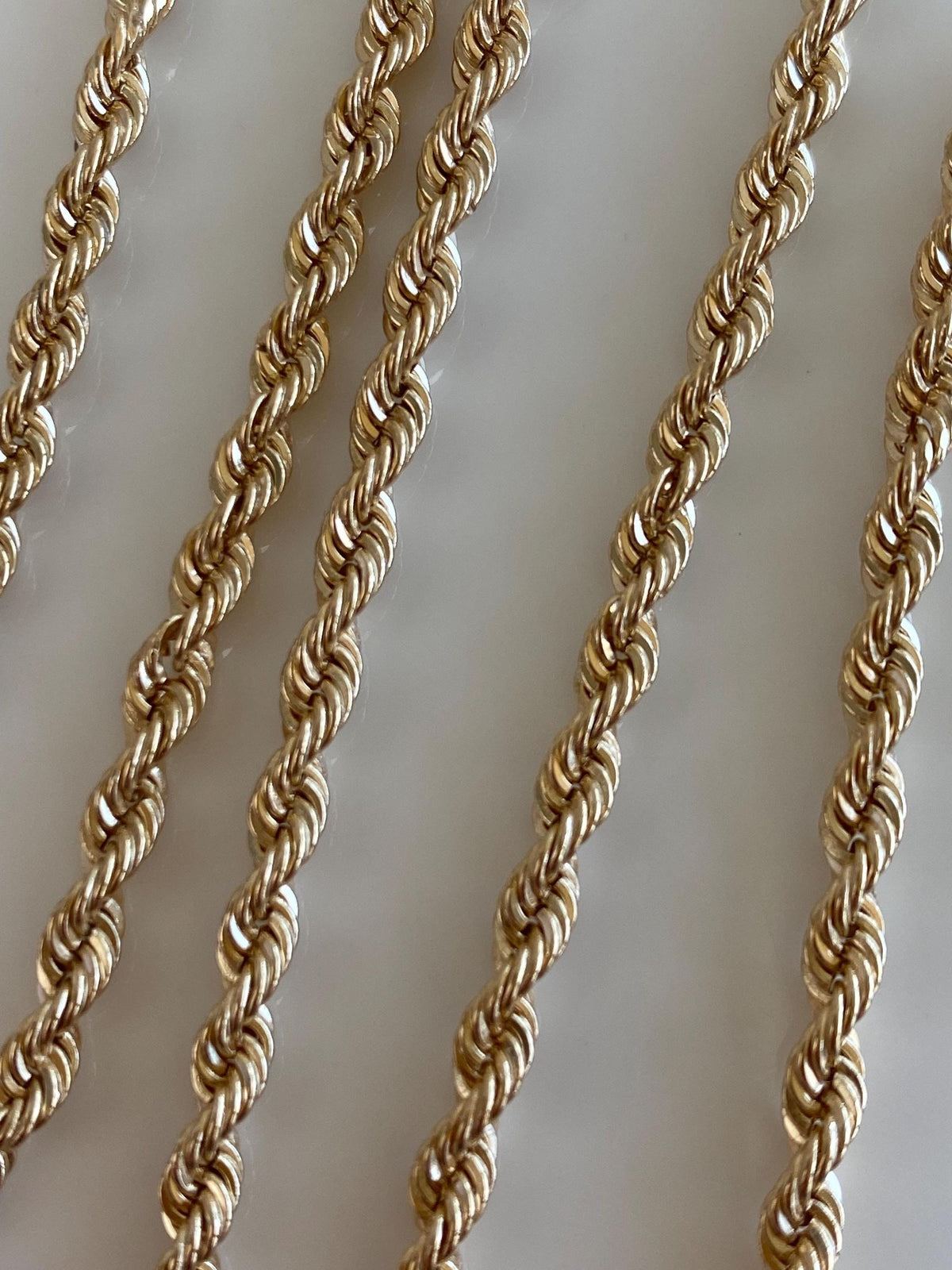 Vintage Solid 14k Yellow Gold Rope Chain Necklace - 18 inches