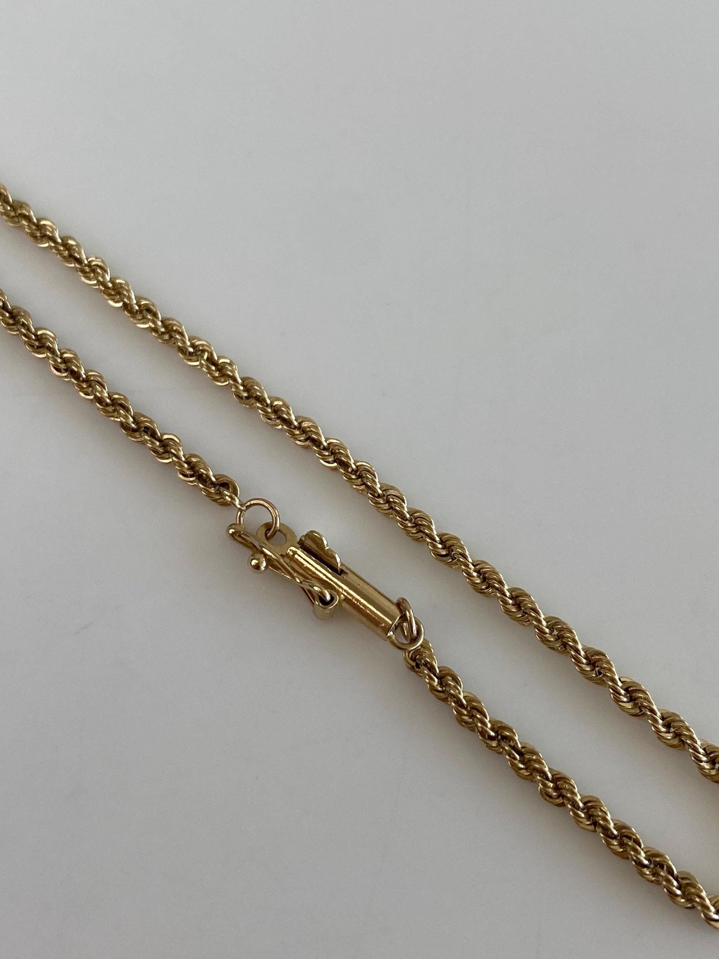 Vintage Solid 14k Yellow Gold Rope Chain Bracelet - 7 inches