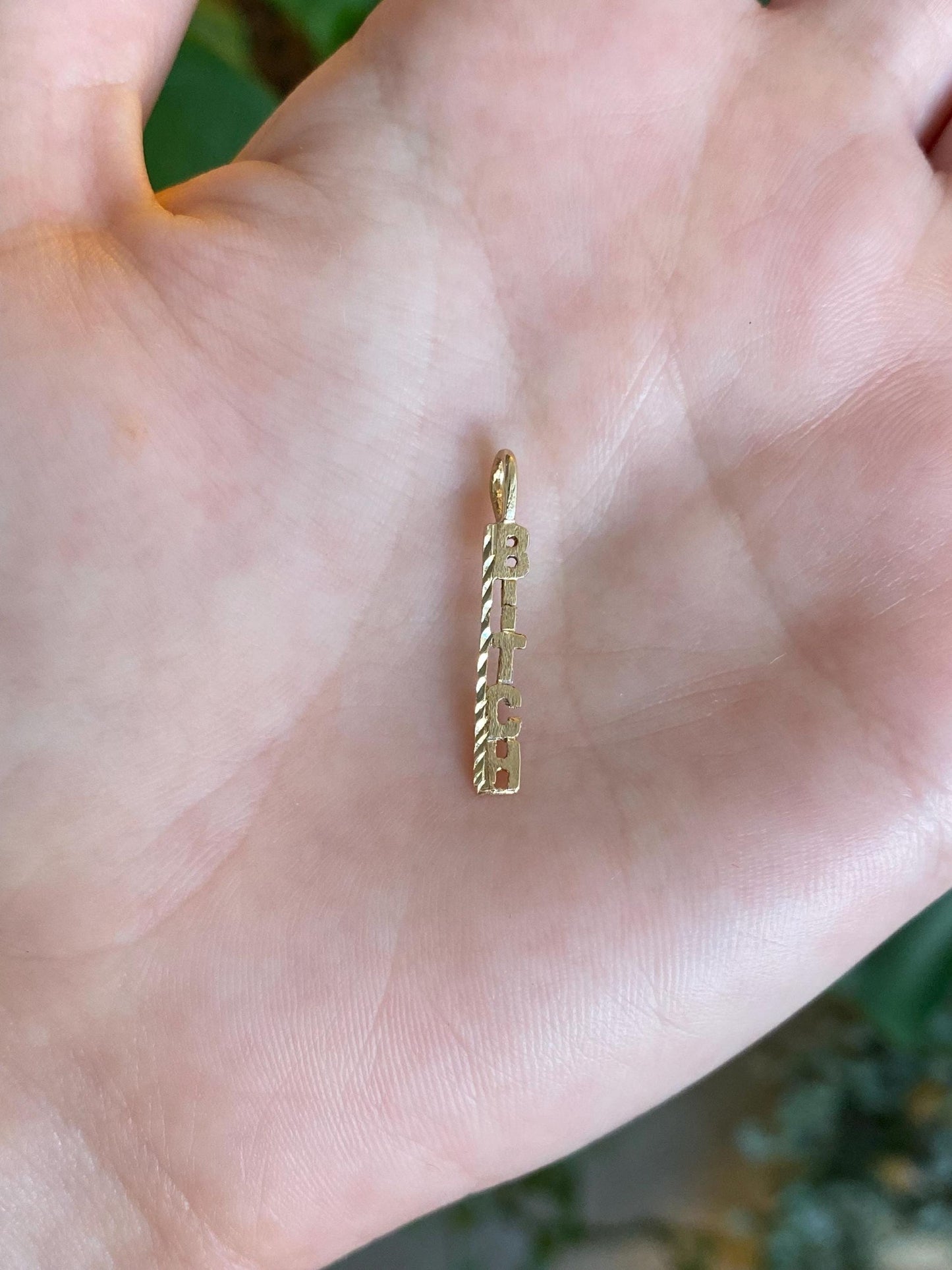 Vintage Solid 14k Yellow Gold B Charm