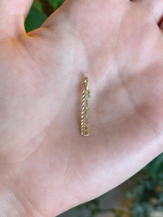 Vintage Solid 14k Yellow Gold B Charm