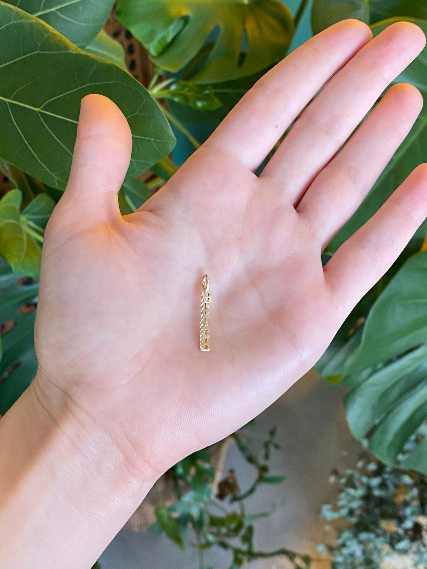 Vintage Solid 14k Yellow Gold B Charm