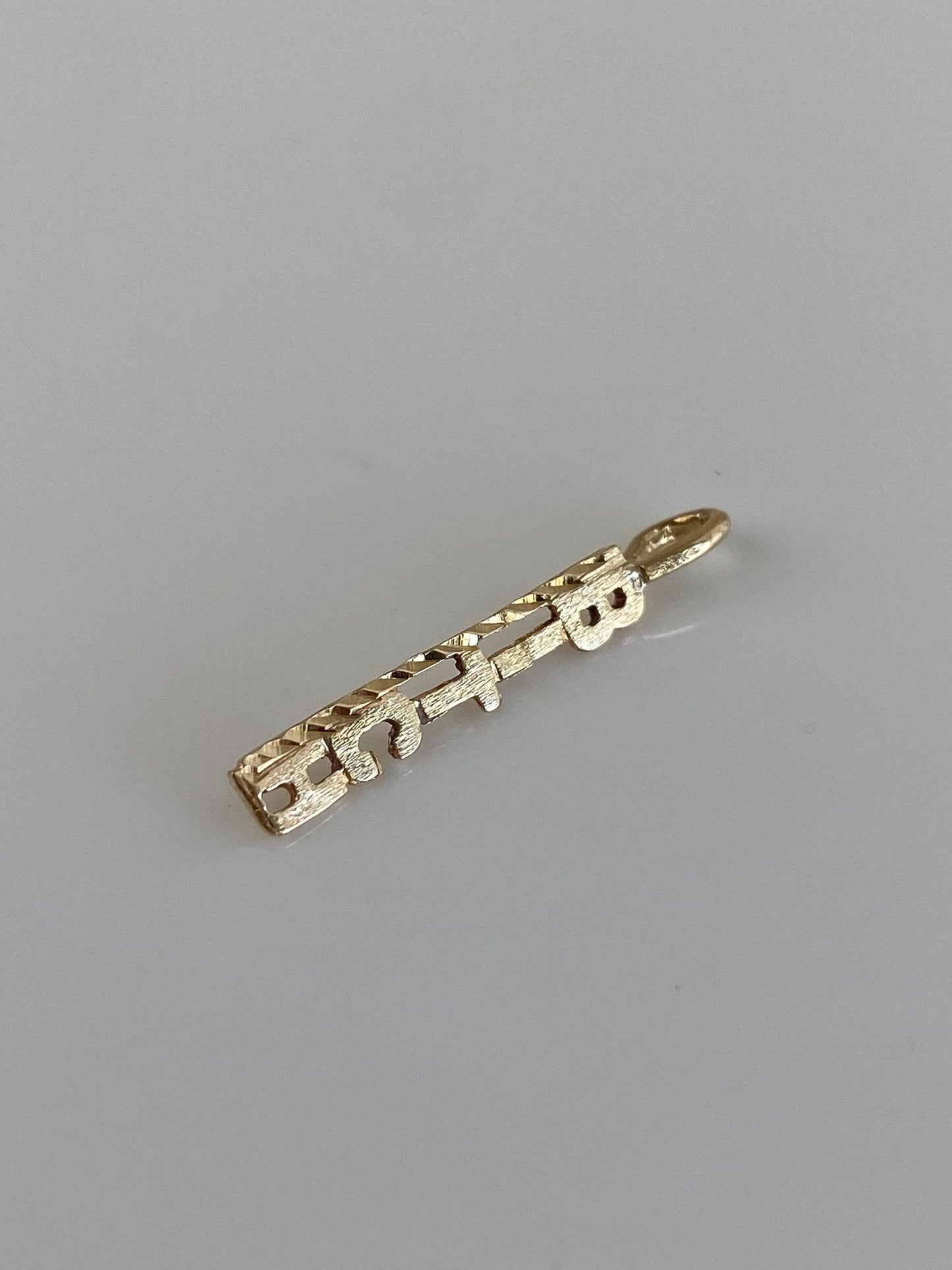 Vintage Solid 14k Yellow Gold B Charm