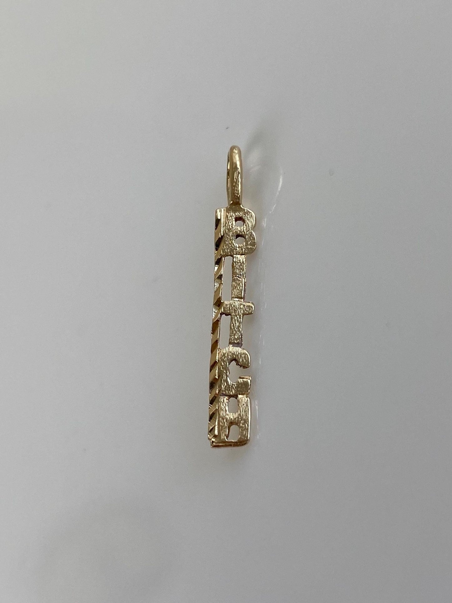 Vintage Solid 14k Yellow Gold B Charm