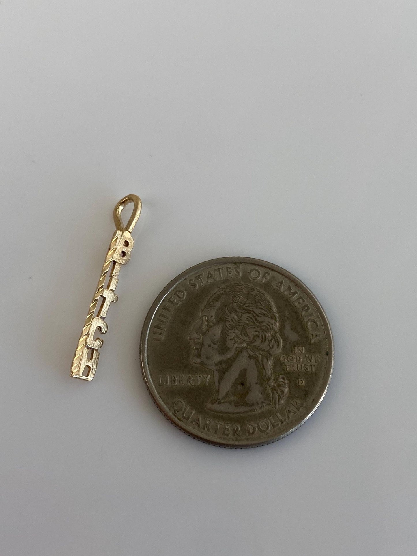 Vintage Solid 14k Yellow Gold B Charm