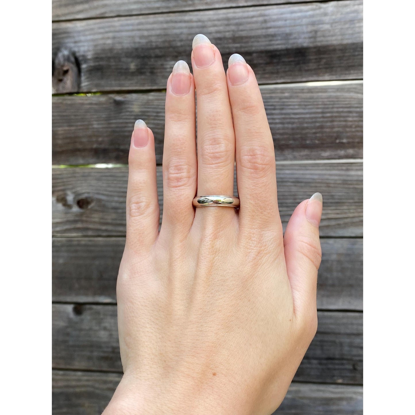 Vintage Solid 14k White Gold Milgrain Ring Band - Size 9