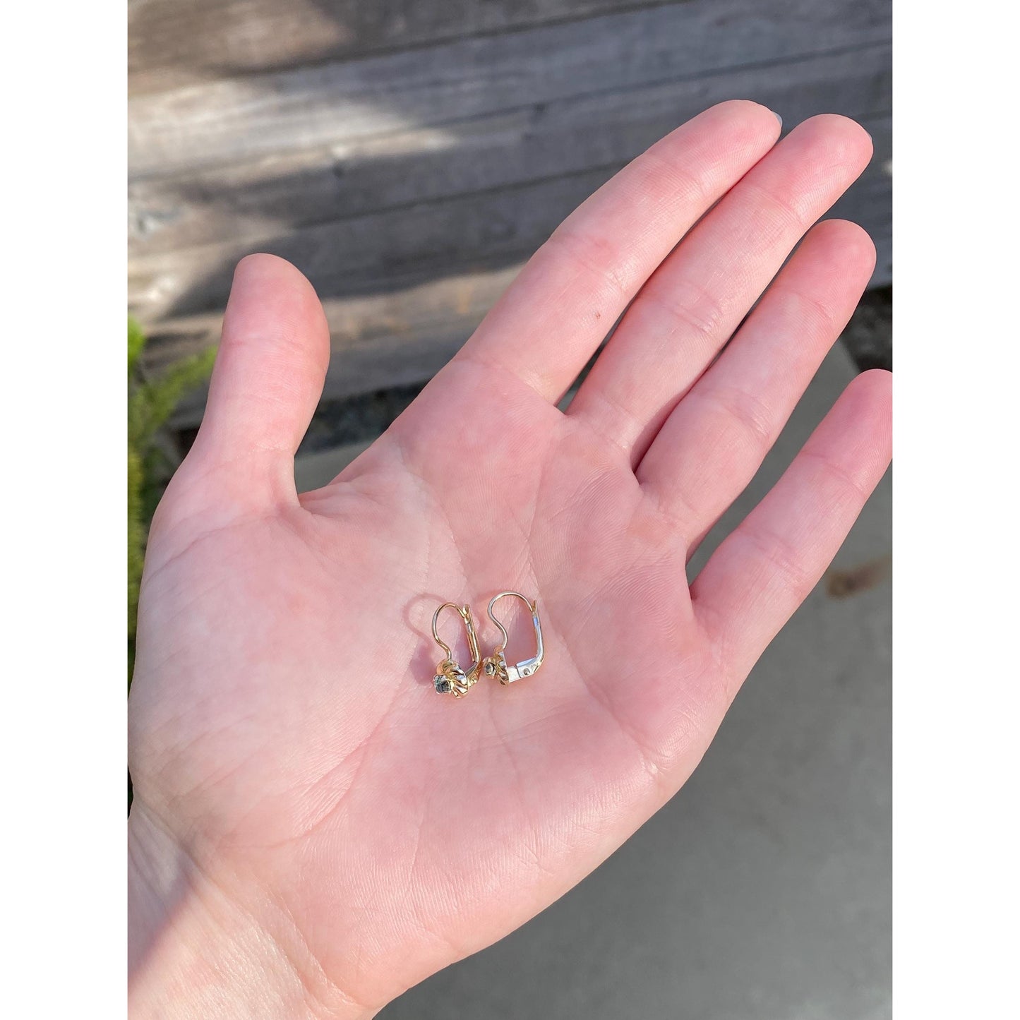 Solid 14k Yellow Gold Clear Cubic Zirconia Drop Earrings