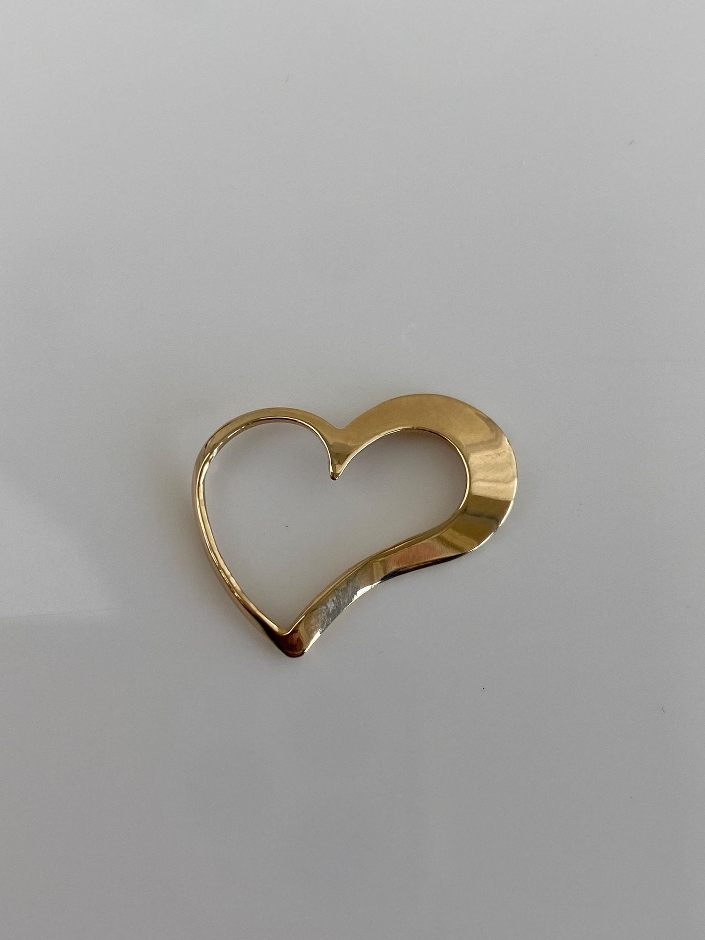 Vintage Solid 14k Yellow Gold Open Heart Charm