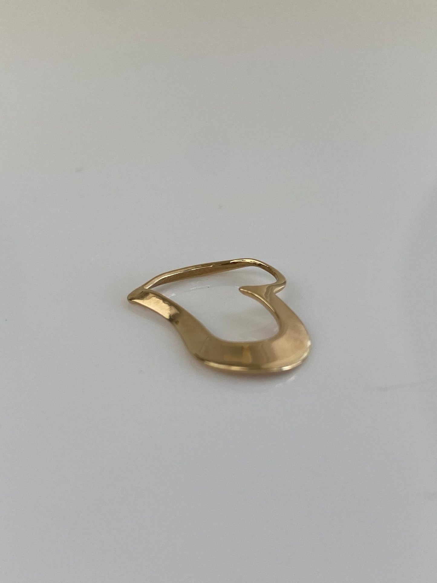 Vintage Solid 14k Yellow Gold Open Heart Charm
