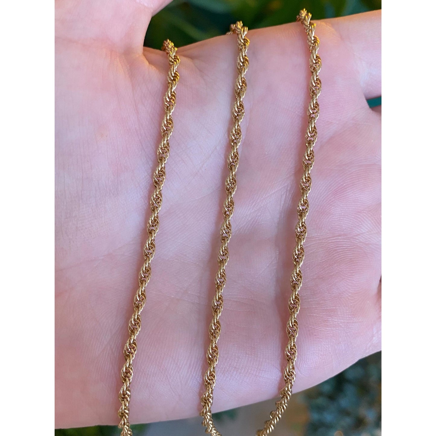 Vintage Solid 14k Yellow Gold Rope Chain Necklace - 18.5 inches
