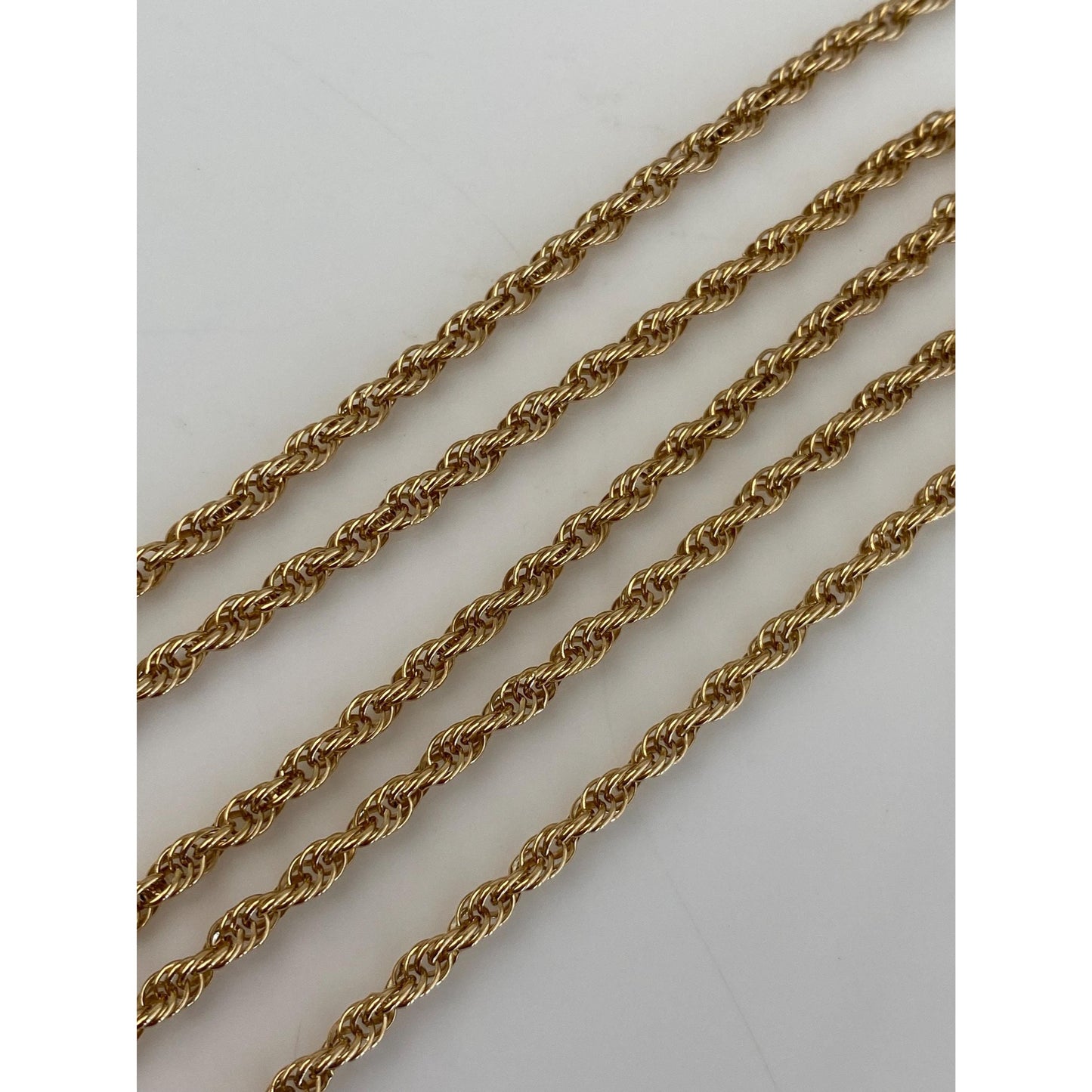 Vintage Solid 14k Yellow Gold Rope Chain Necklace - 18.5 inches