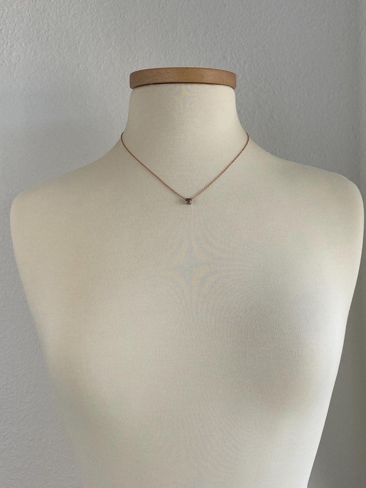 Vintage Solid 14k Rose & White Gold .84ct Cognac Diamond Chain Necklace - 18.25 inches