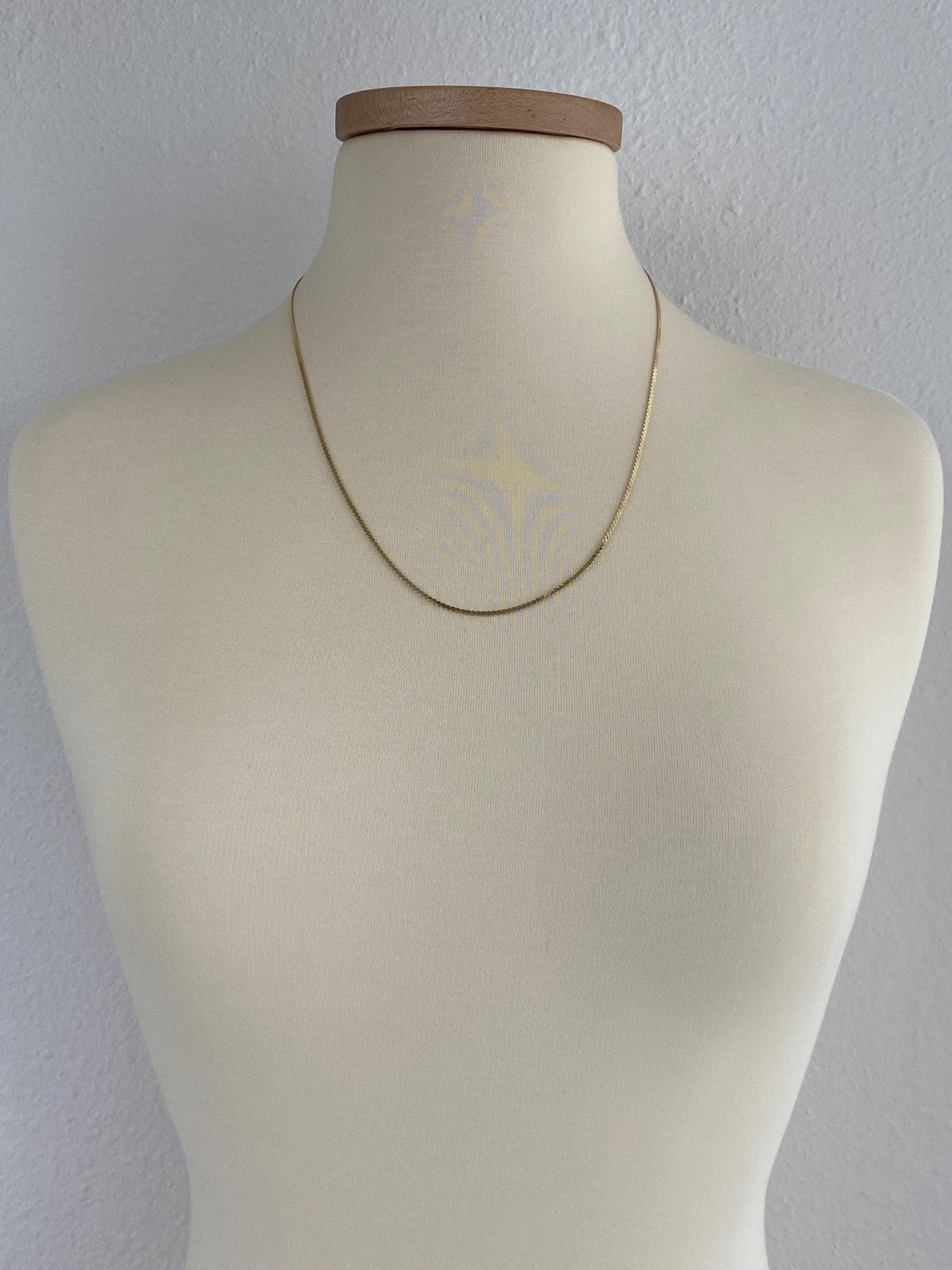 Vintage Solid 14k Yellow Gold Long Serpentine Chain Necklace - 23 inches