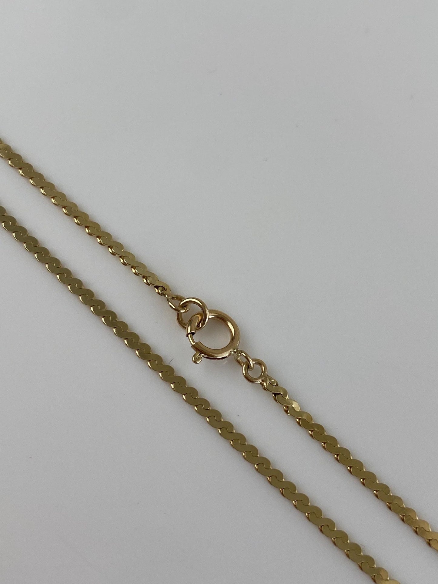 Vintage Solid 14k Yellow Gold Long Serpentine Chain Necklace - 23 inches